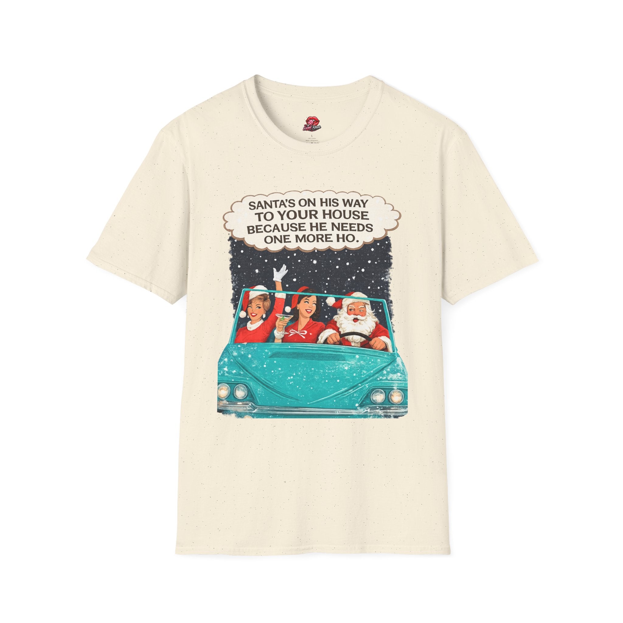 Funny Santa "One More Ho" Christmas Holiday Tee