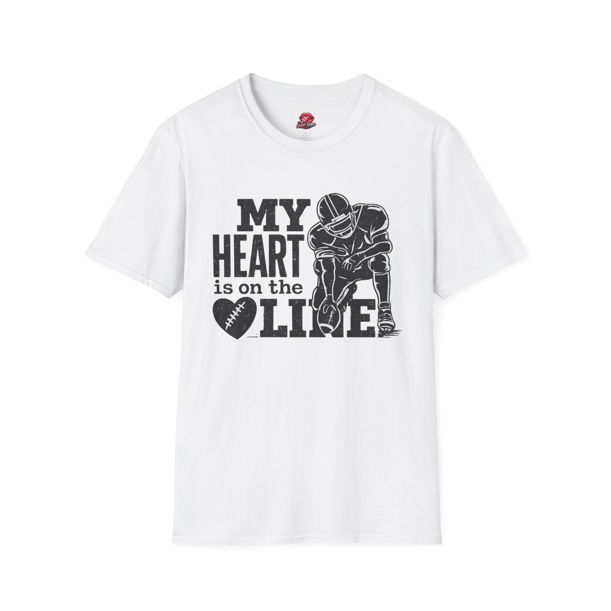 My Heart Is on the Line Football  Tee