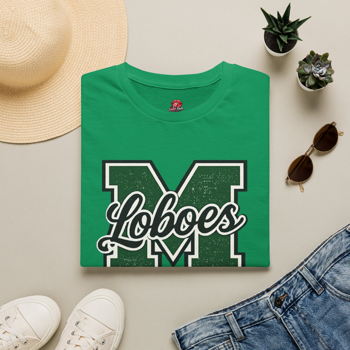 Loboes M Vintage Letterman T‑Shirt
