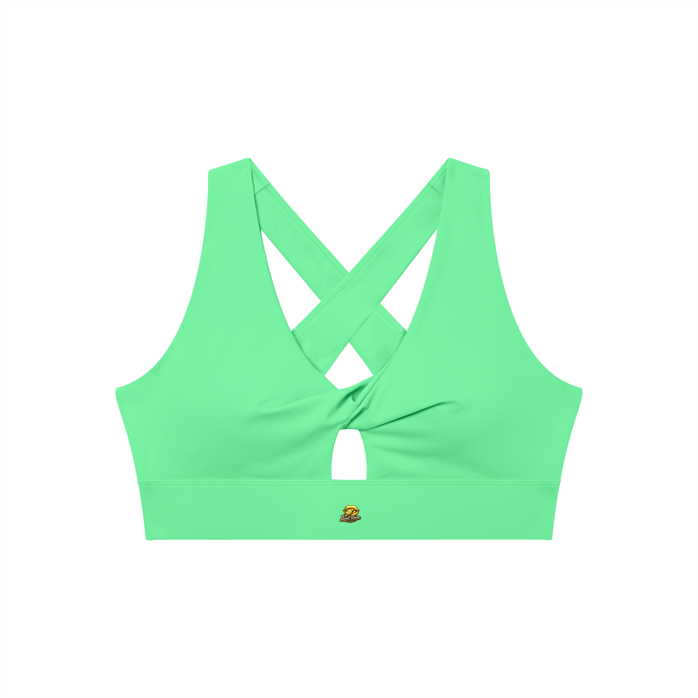 Sweet Route Women's Twist Front V-Neck Sports Bra