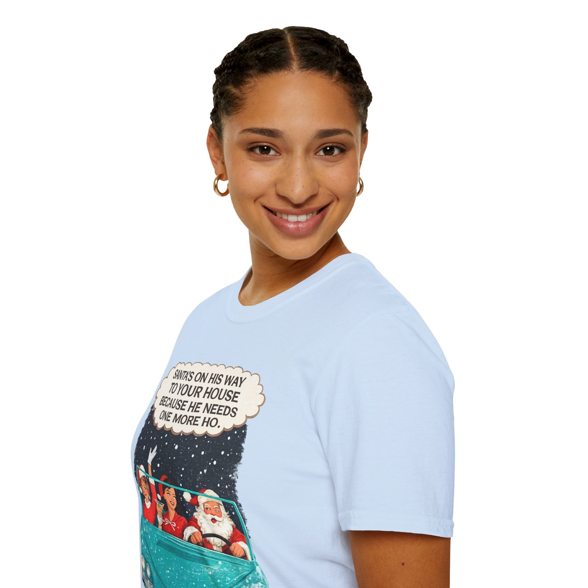 Funny Santa "One More Ho" Christmas Holiday Tee