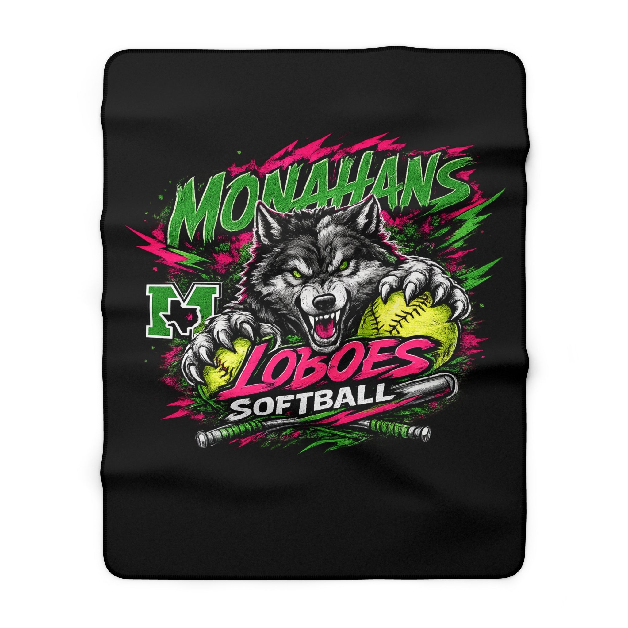 Monahans Loboes Softball Sherpa Blanket
