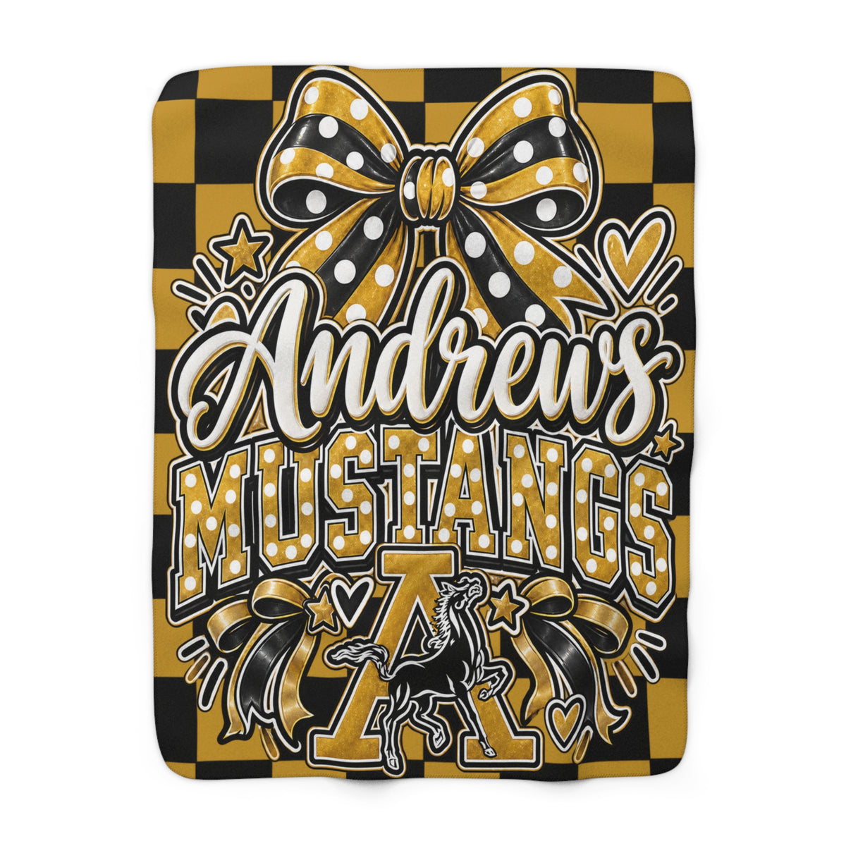 Andrews Mustangs Sherpa Fleece Blanket