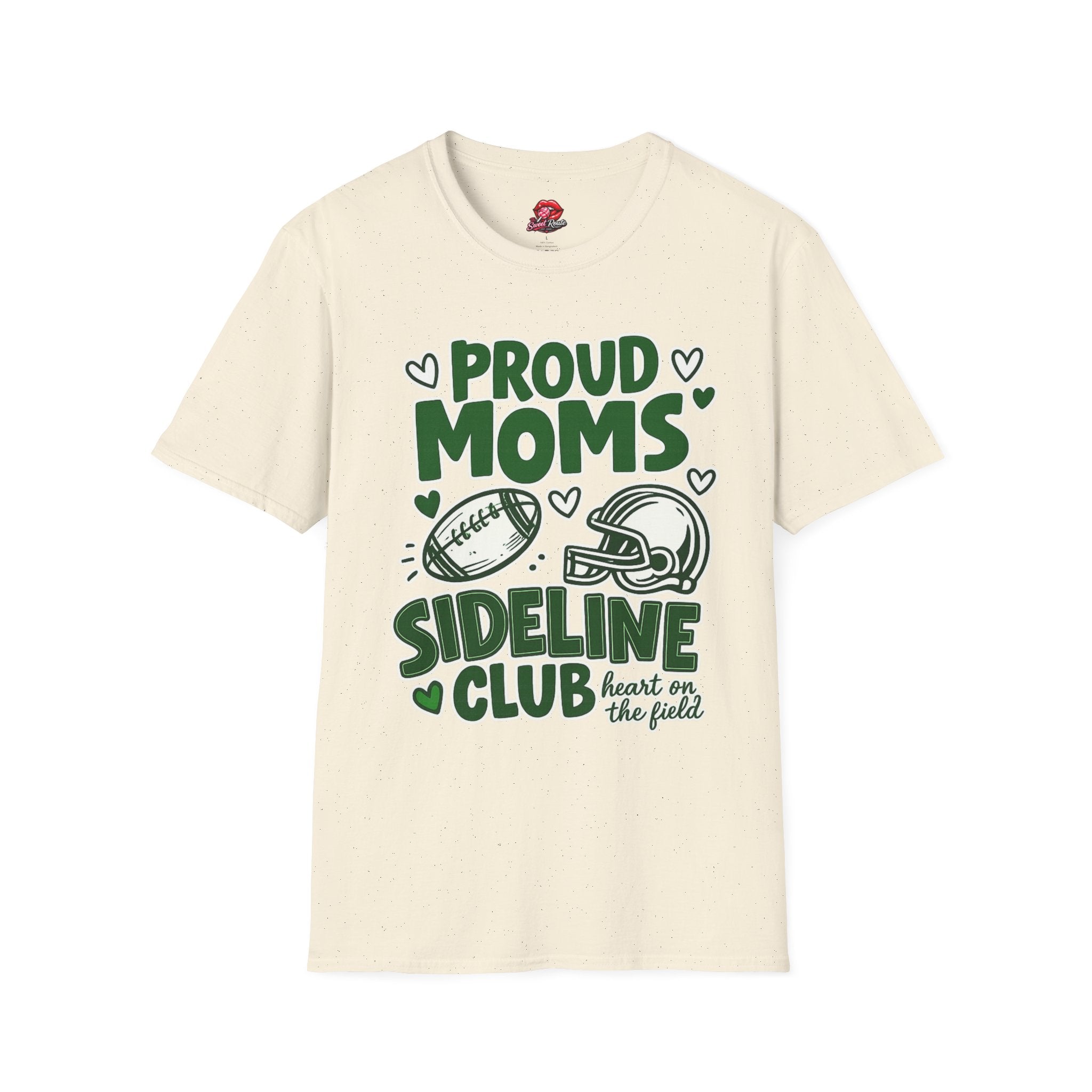Proud Moms Sideline Club Football Mom T-Shirt | Game Day Graphic Tee | Cute Football Season Mom Shirt