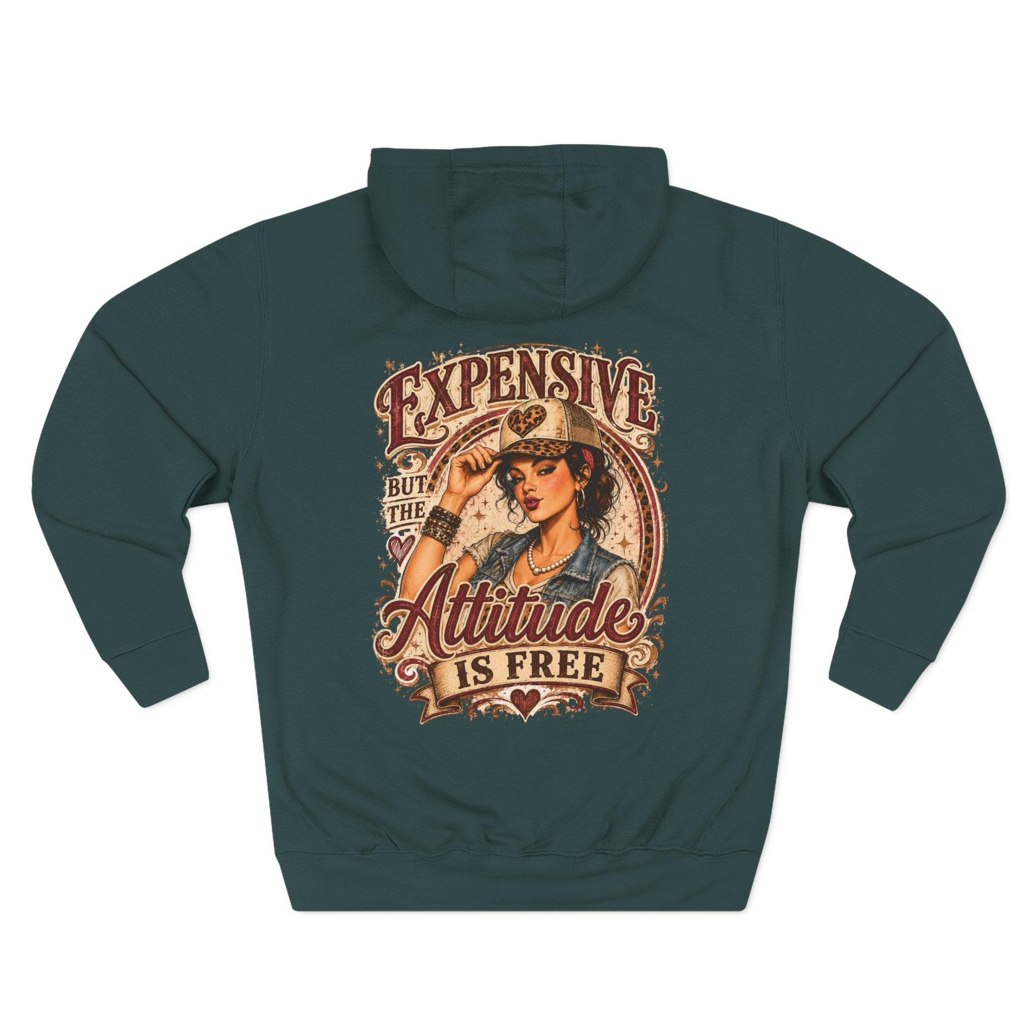 Attitude Is Free Vintage Cowgirl Hoodie