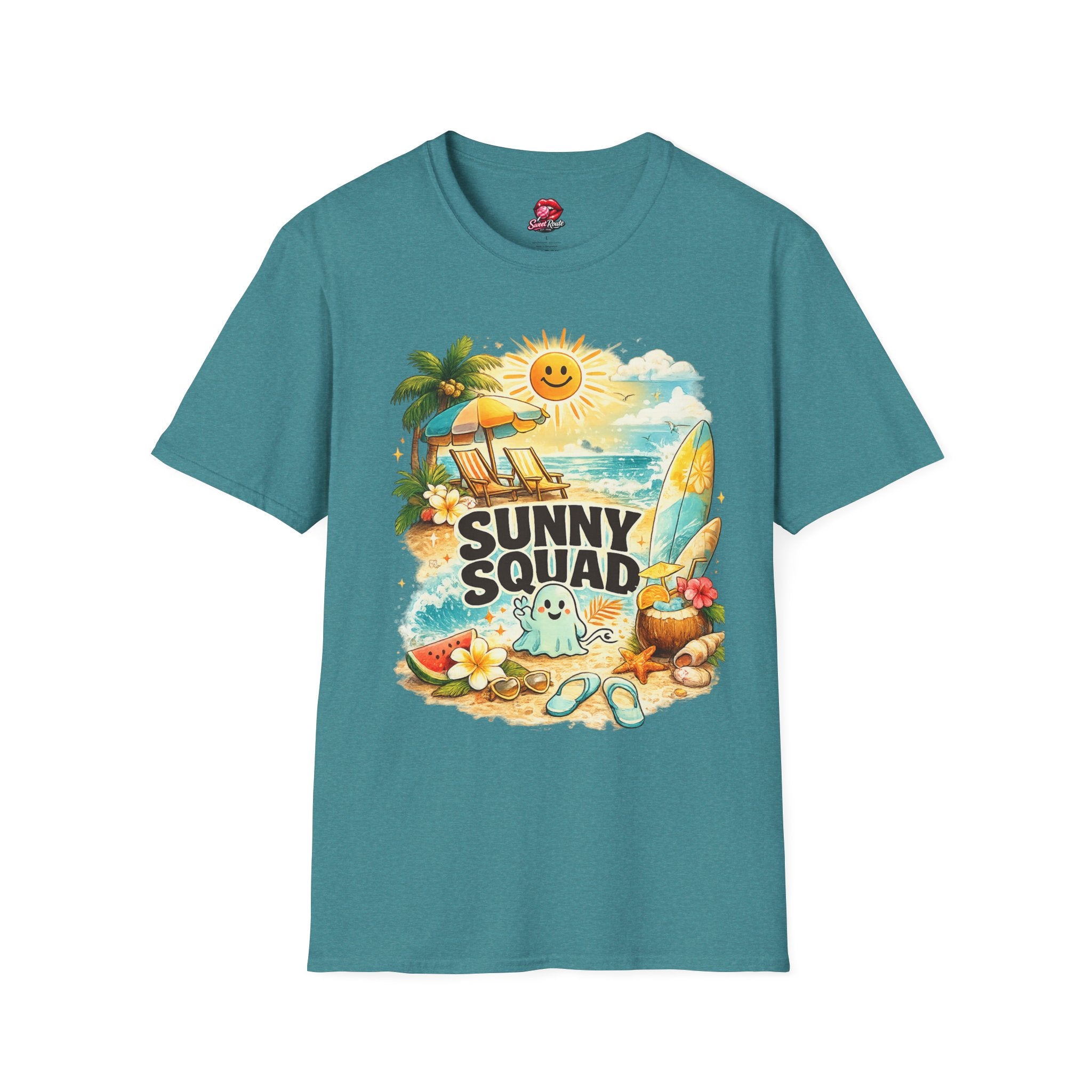 Sunny Squad beach scene T-Shirt