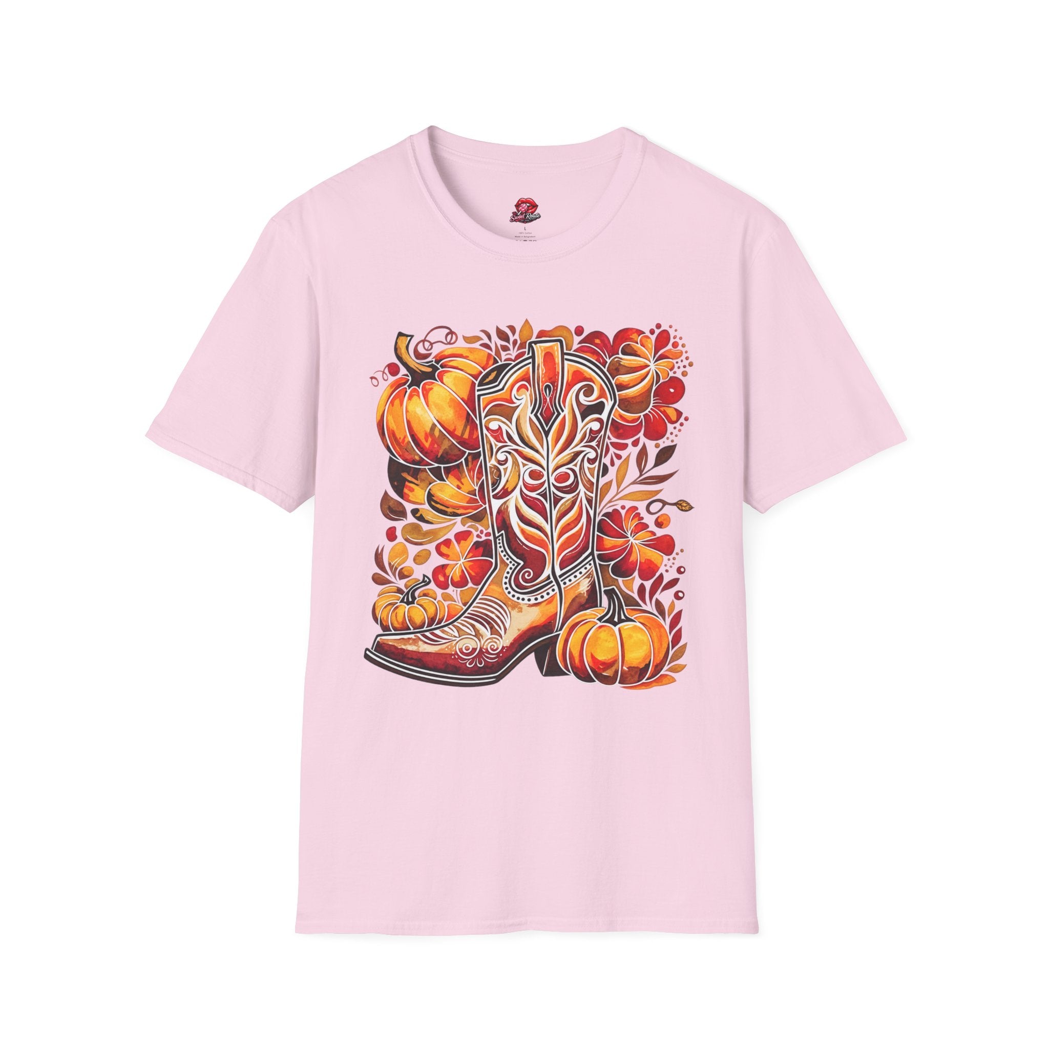 Autumn Cowgirl Boots Pumpkin T-Shirt