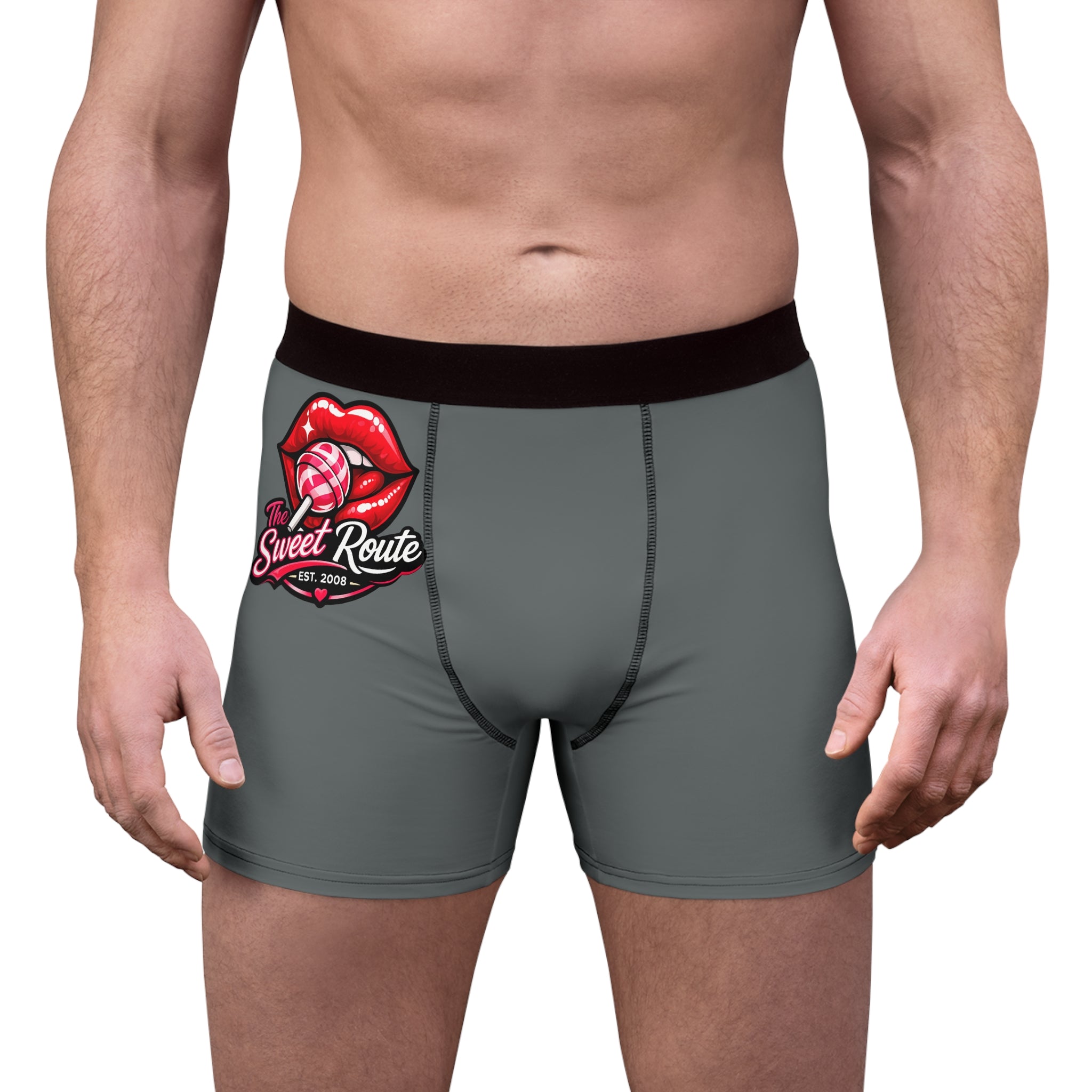Sweet Route Candy Logo Boxer Briefs | Lip Lollipop Graphic