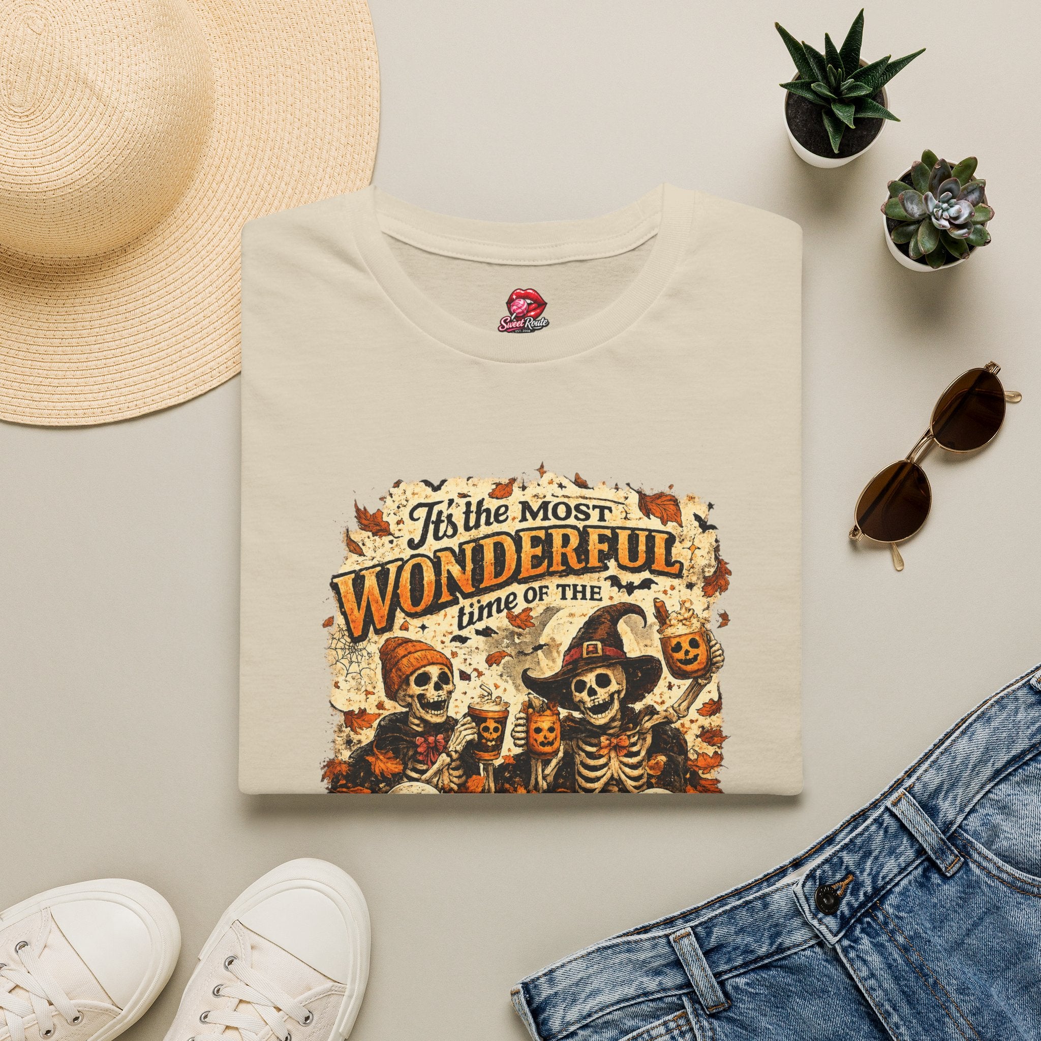 Vintage Halloween Skeleton Crew T-Shirt | 'Tis the Most Wonderful Time Design