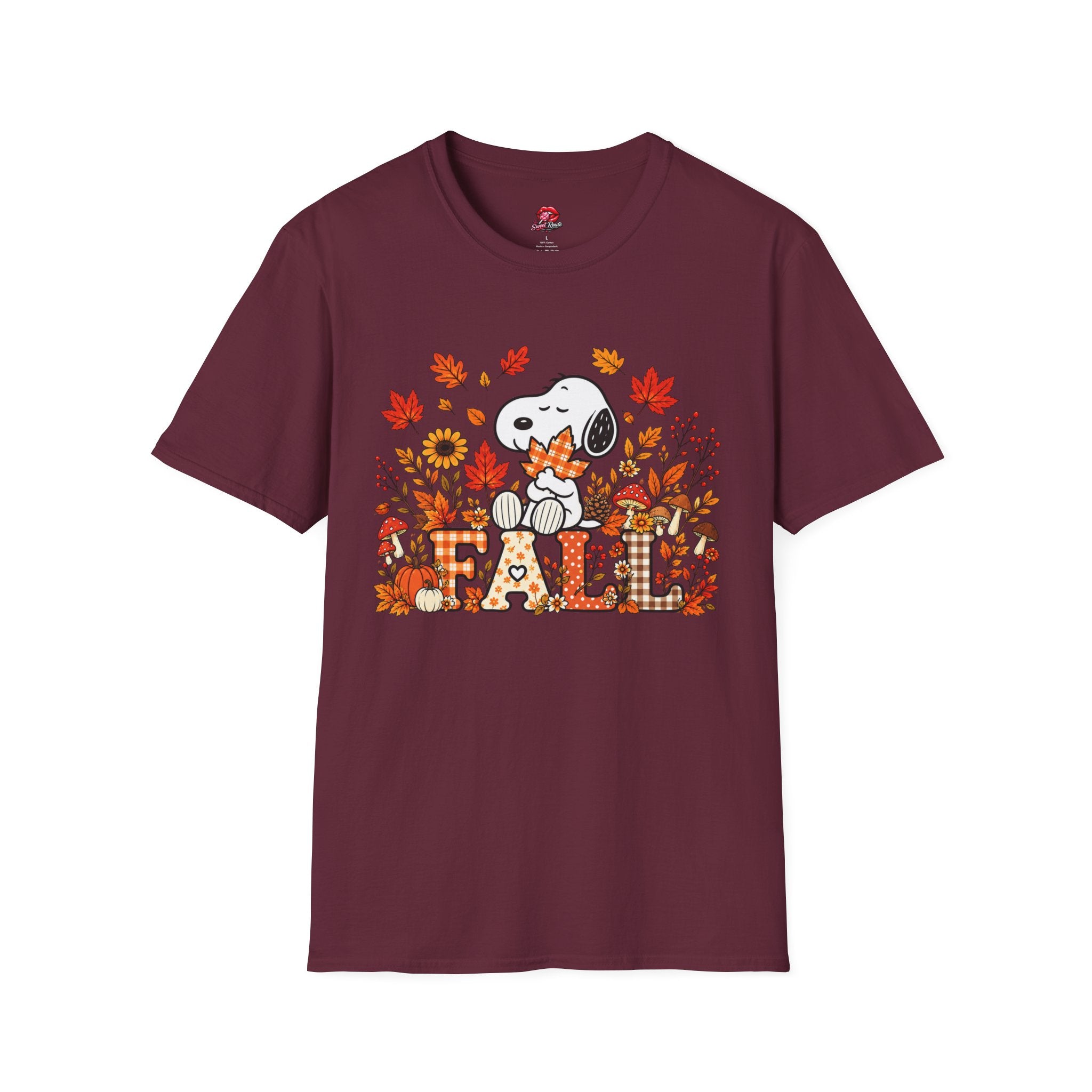 Cute Autumn Leaves & Pumpkins Snoopy Tee