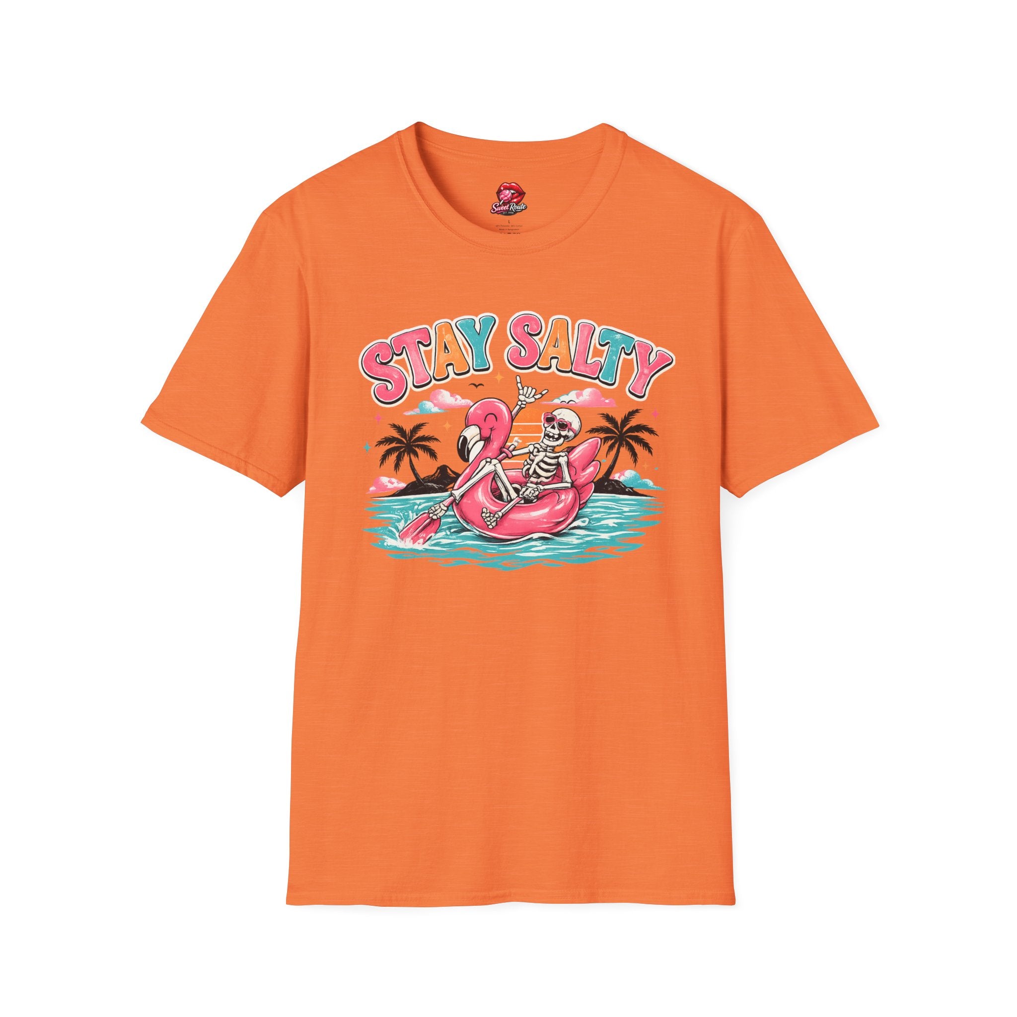 Stay Salty skeleton flamingo float T-Shirt