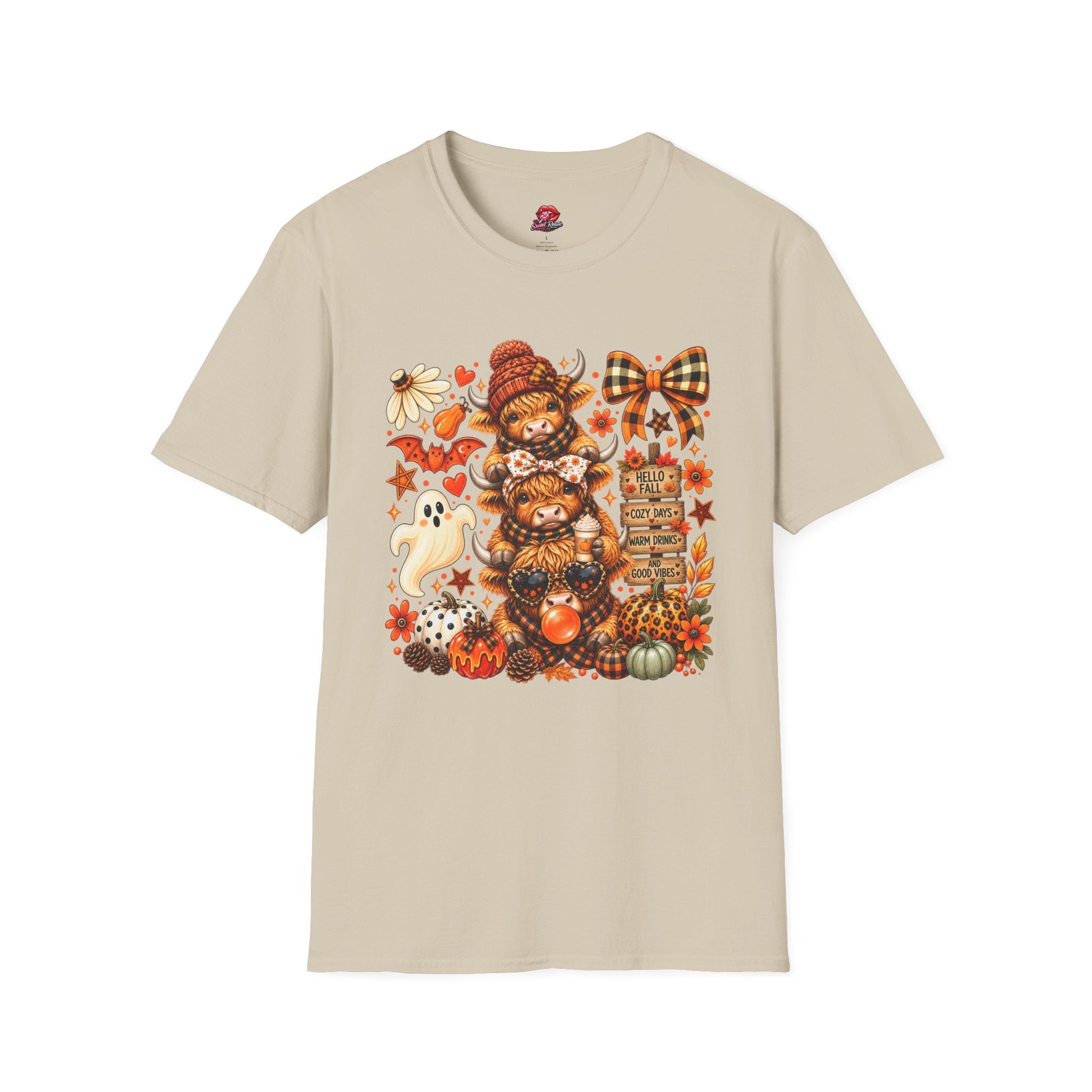Fall Stacked Highland Cow T-Shirt