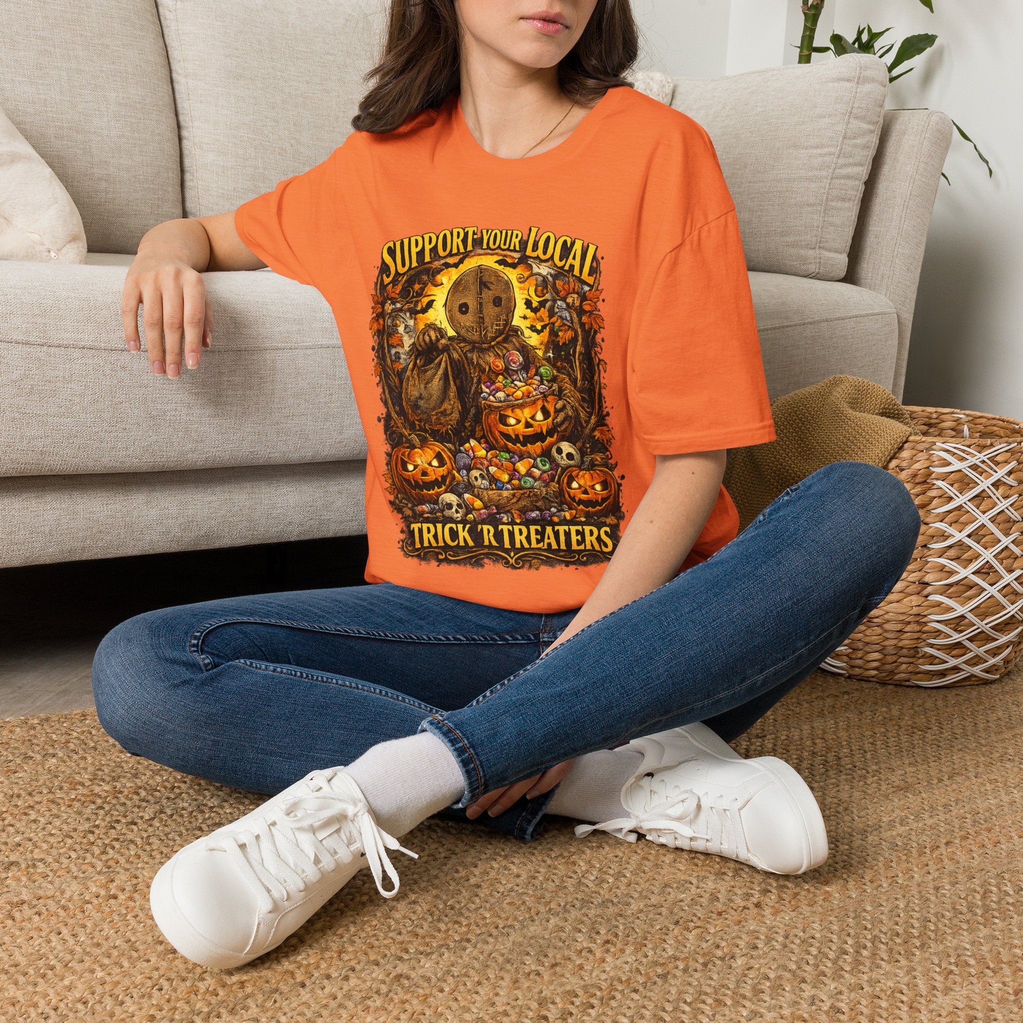 Support Your Local Trick R' Treaters T-Shirt | Funny Halloween Graphic Tee | Vintage Spooky Season Shirt