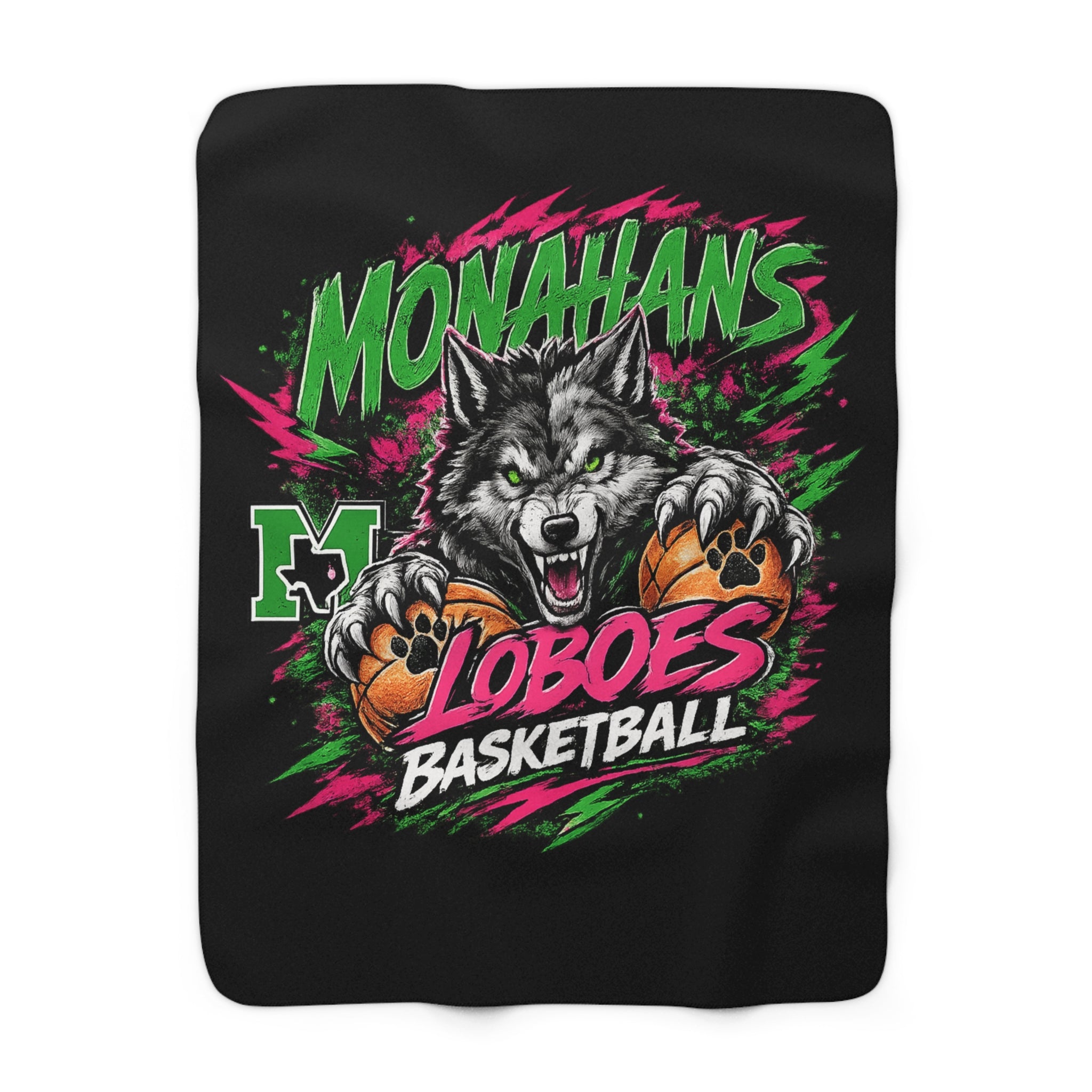 Monahans Loboes Basketball Sherpa Blanket — Cozy Team Fleece Throw