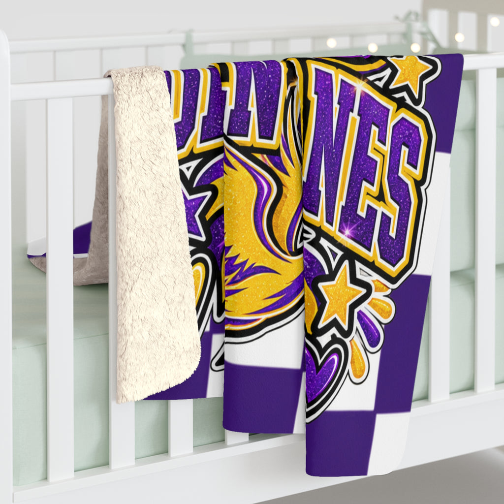 Golden Cranes Sherpa Fleece Blanket
