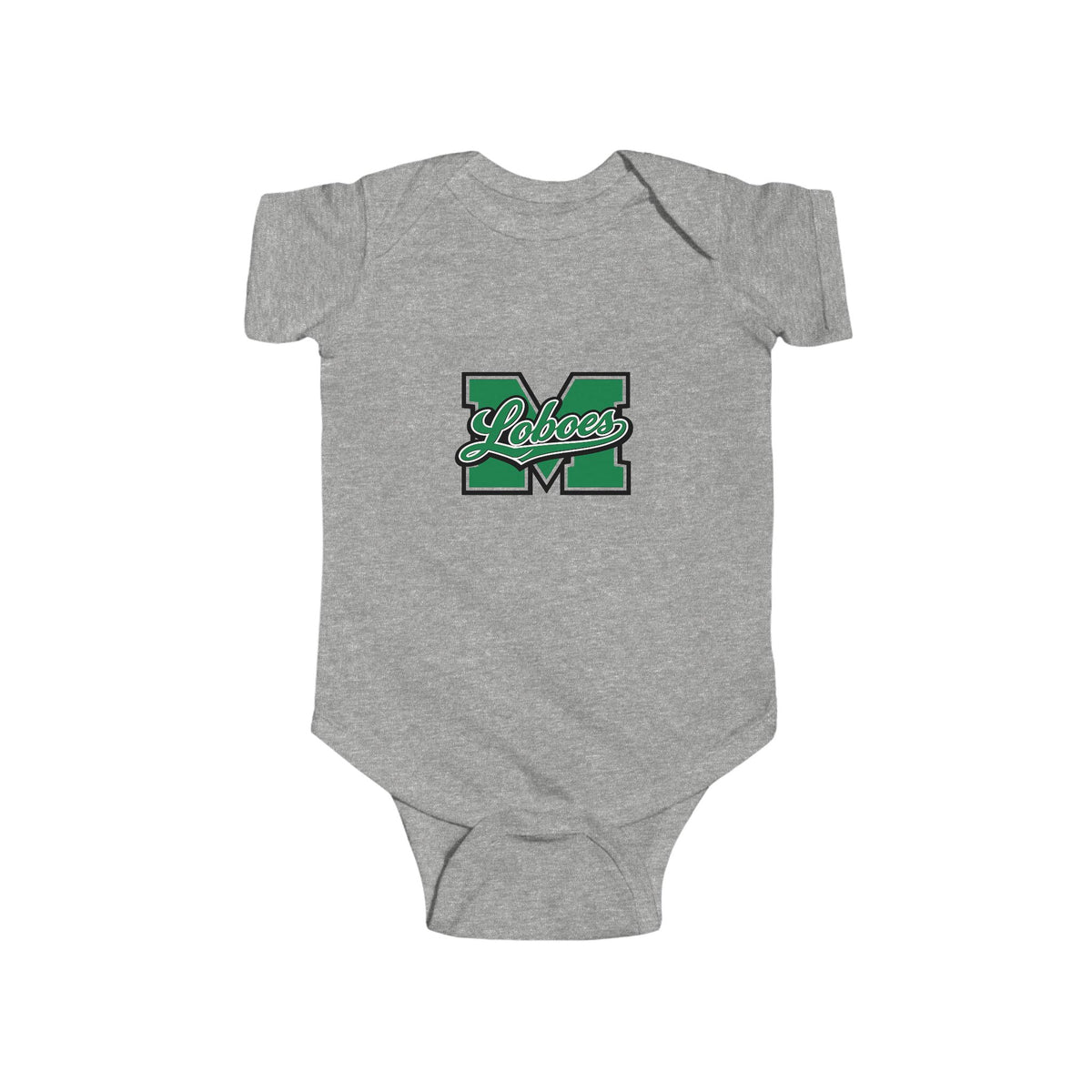 Green 'M' Monogram Onesie