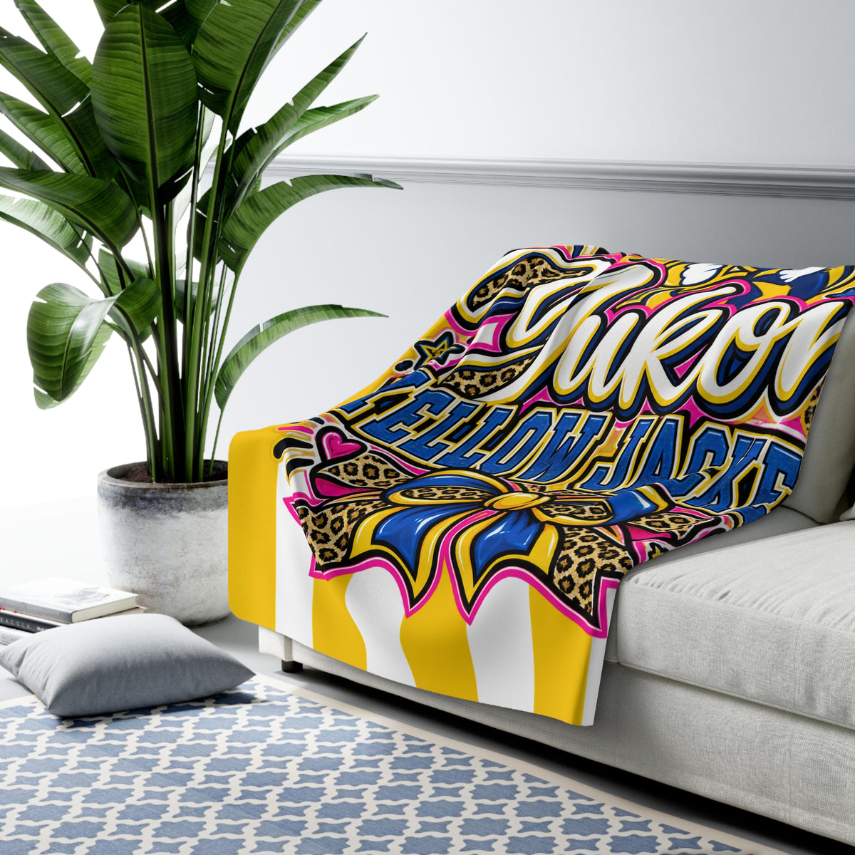 Yukon Yellow Jackets Sherpa Fleece Blanket