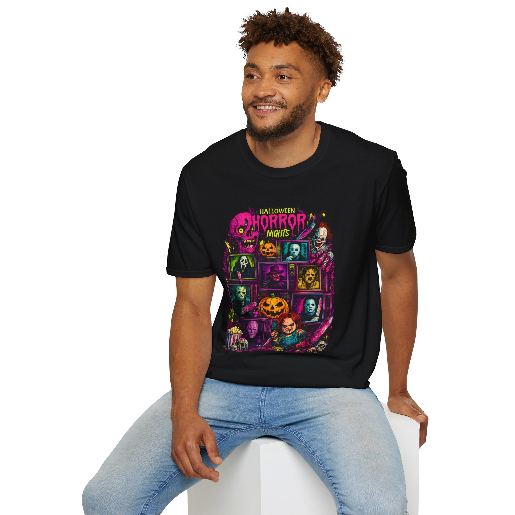Halloween Horror Nights collage Tee | Vintage Monster Graphic T-Shirt