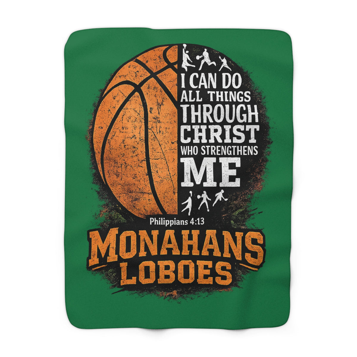 Monahans Loboes Basketball Sherpa Blanket
