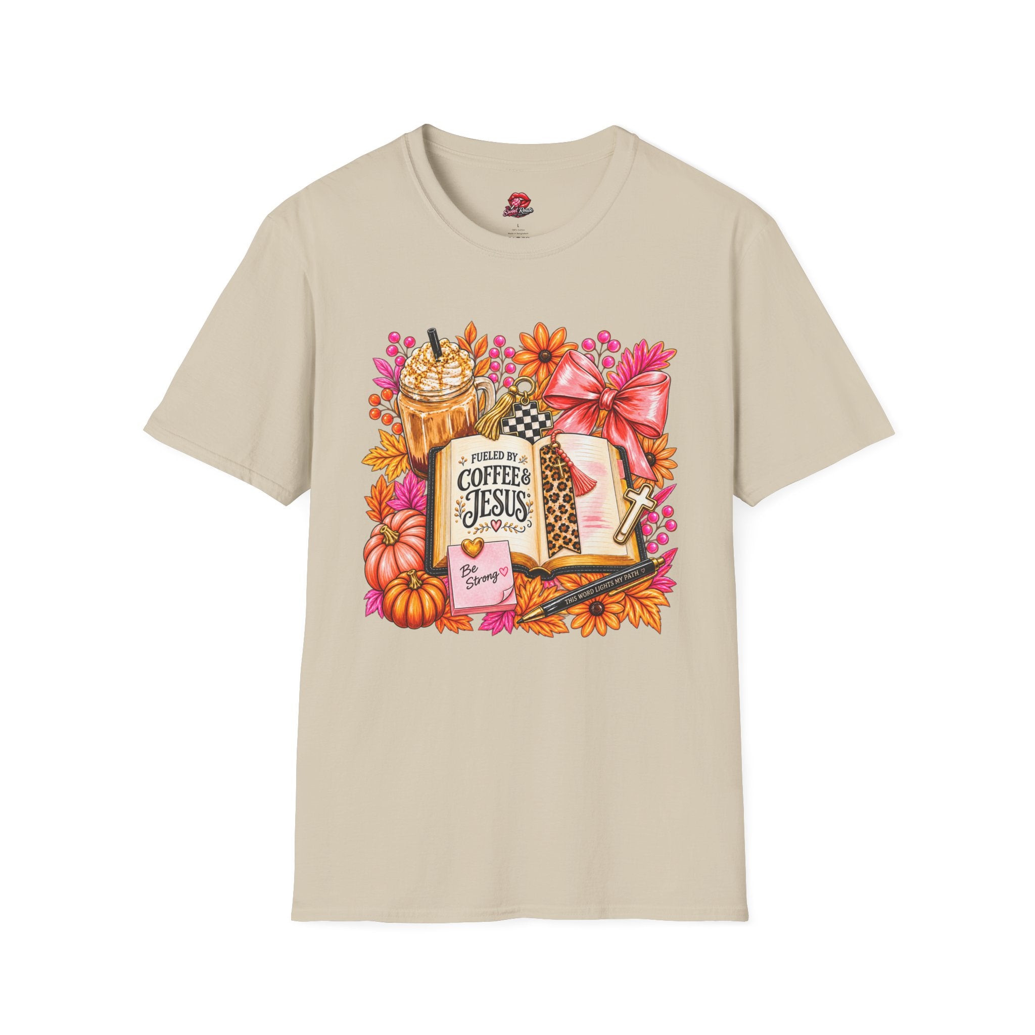Fueled by Coffee & Jesus Autumn Floral Tee