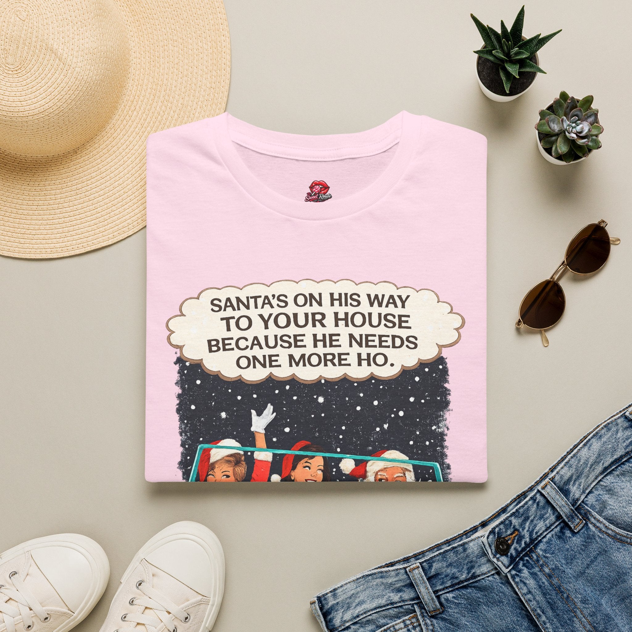 Funny Santa "One More Ho" Christmas Holiday Tee