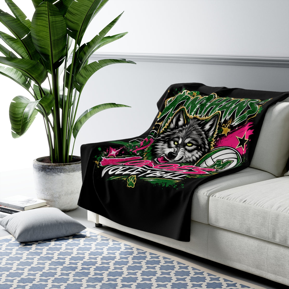 Monahans Lobos Volleyball Sherpa Blanket