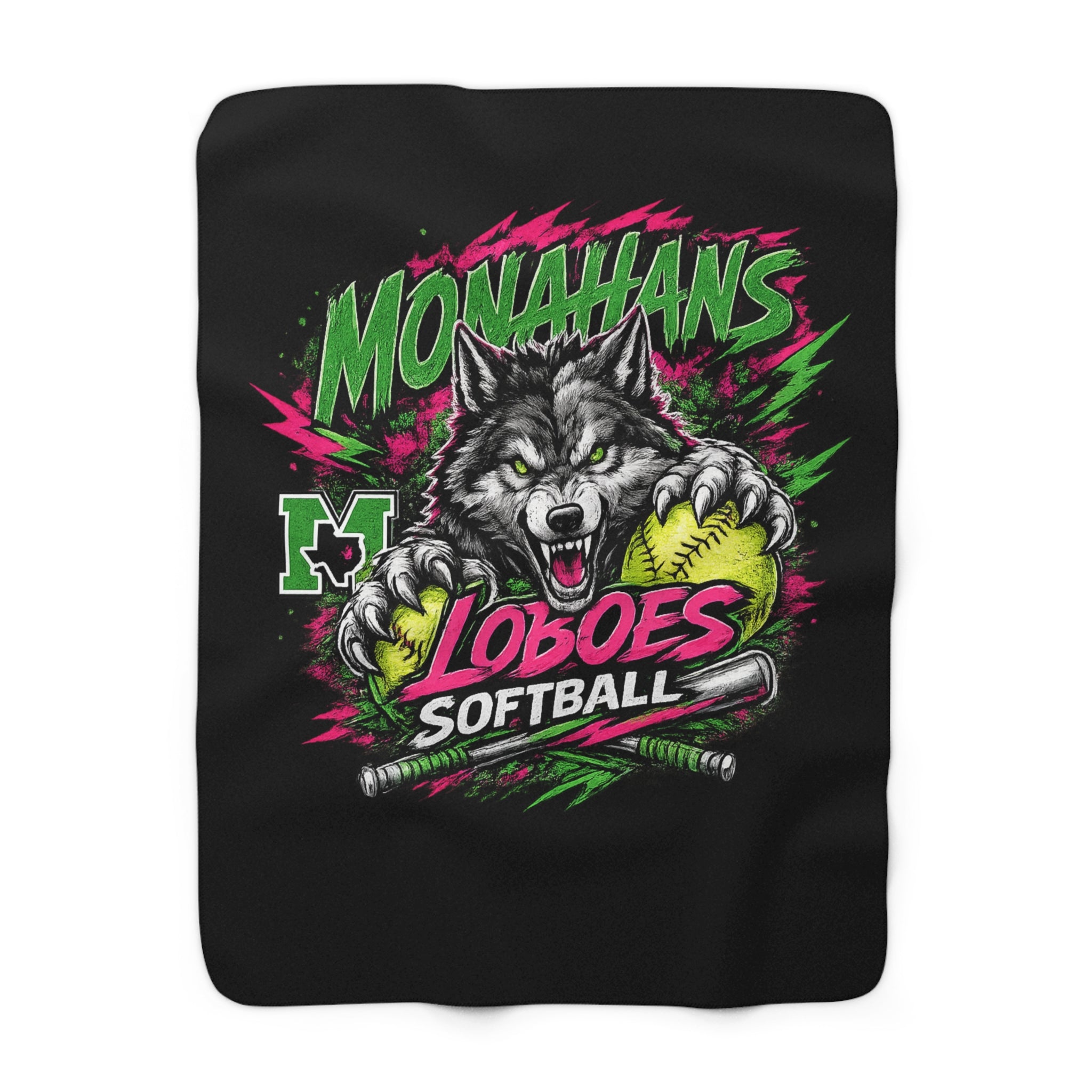 Monahans Loboes Softball Sherpa Blanket