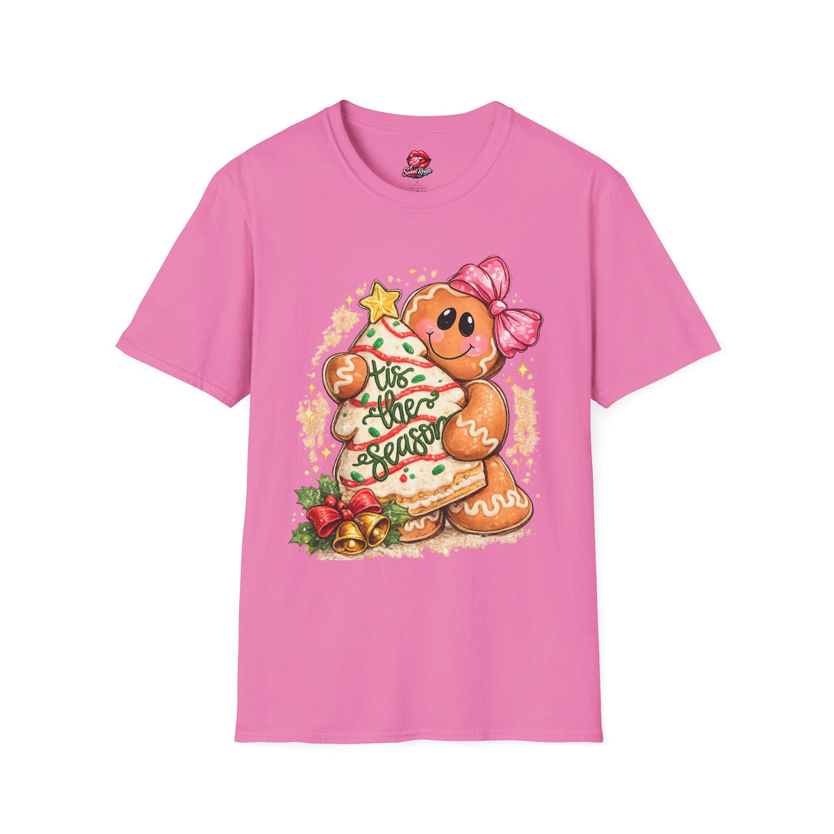 Gingerbread Girl Holding Christmas Tree T-Shirt