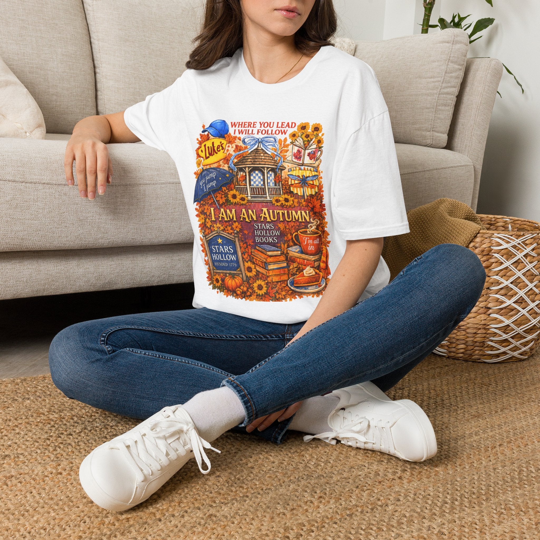 Autumn Cottage Tee - "Where You Lead I Will Follow" Fall Graphic T-shirt | Cozy Cottagecore Autumn Shirt