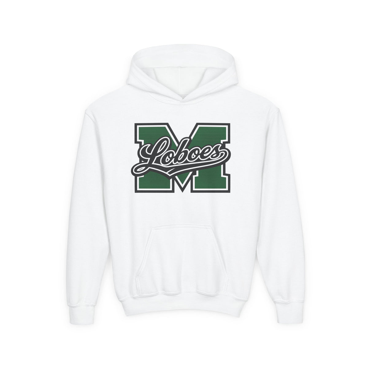 Youth Hoodie — 'M Loboes' Varsity Letterman School Spirit Pullover