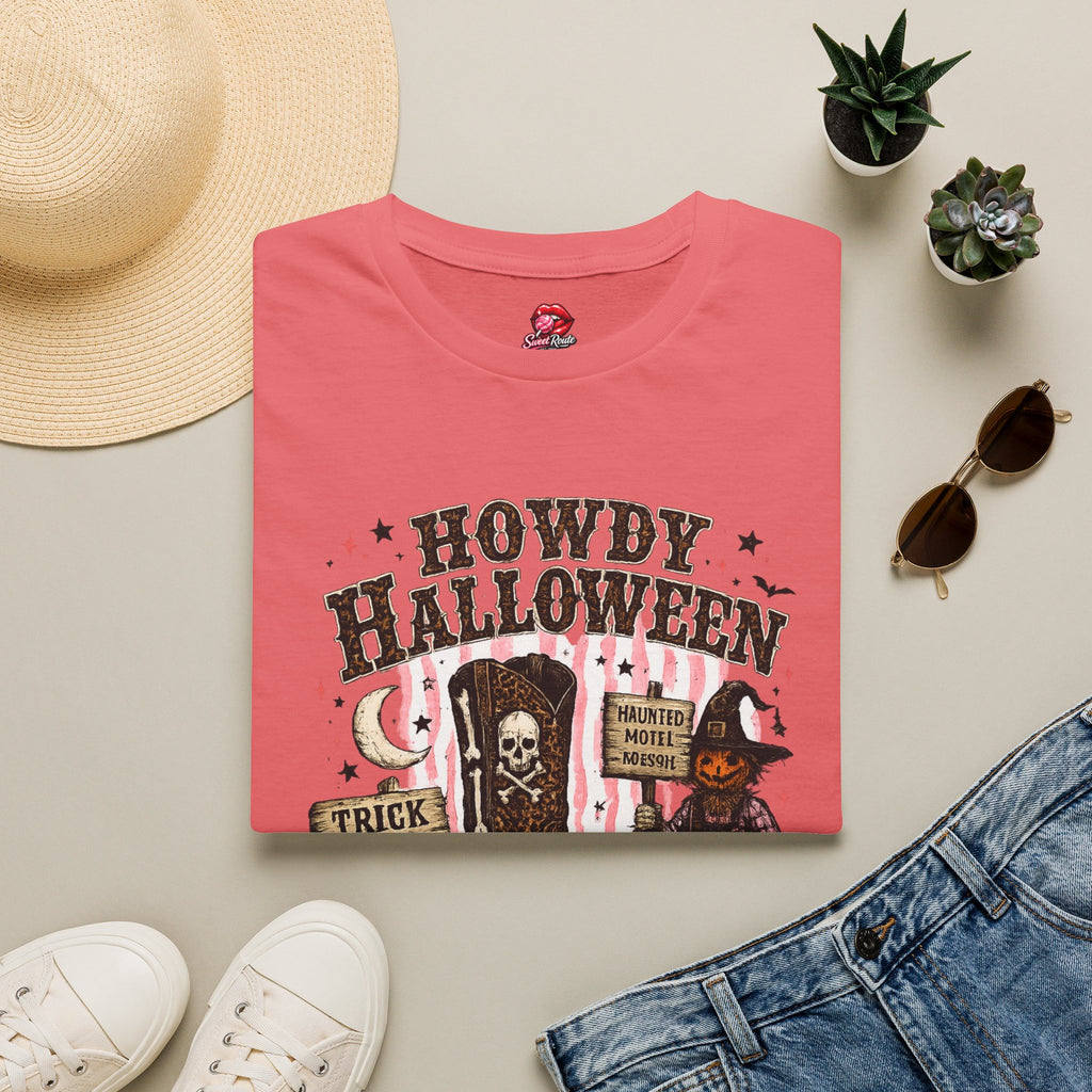 Howdy Halloween Cowboy Skeleton Graphic T-Shirt | Western Halloween Retro Unisex Tee