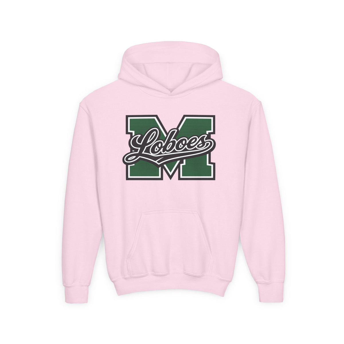 Youth Hoodie — 'M Loboes' Varsity Letterman School Spirit Pullover