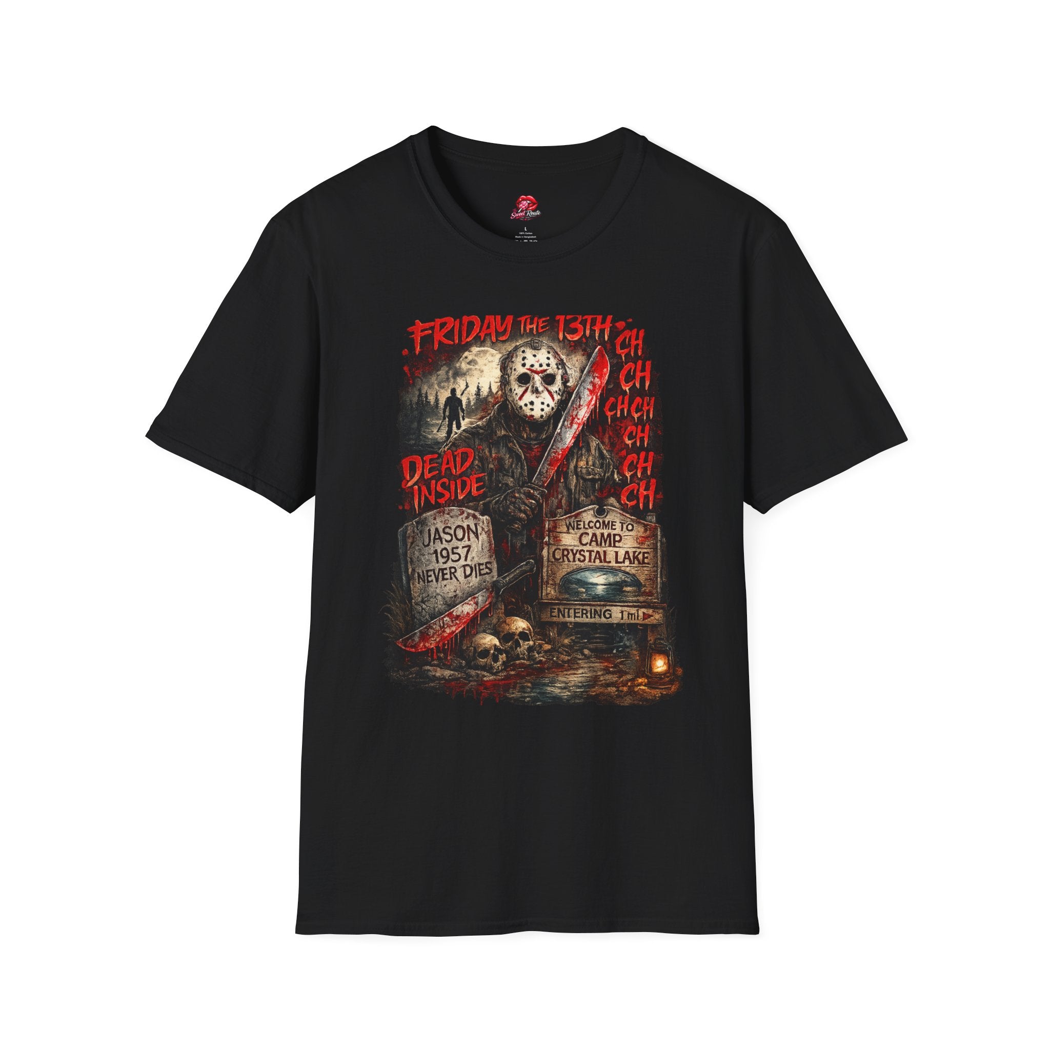 Friday the 13th Jason “Dead Inside” T-Shirt | Vintage Slasher Horror Graphic Tee | Halloween Horror Fan Shirt
