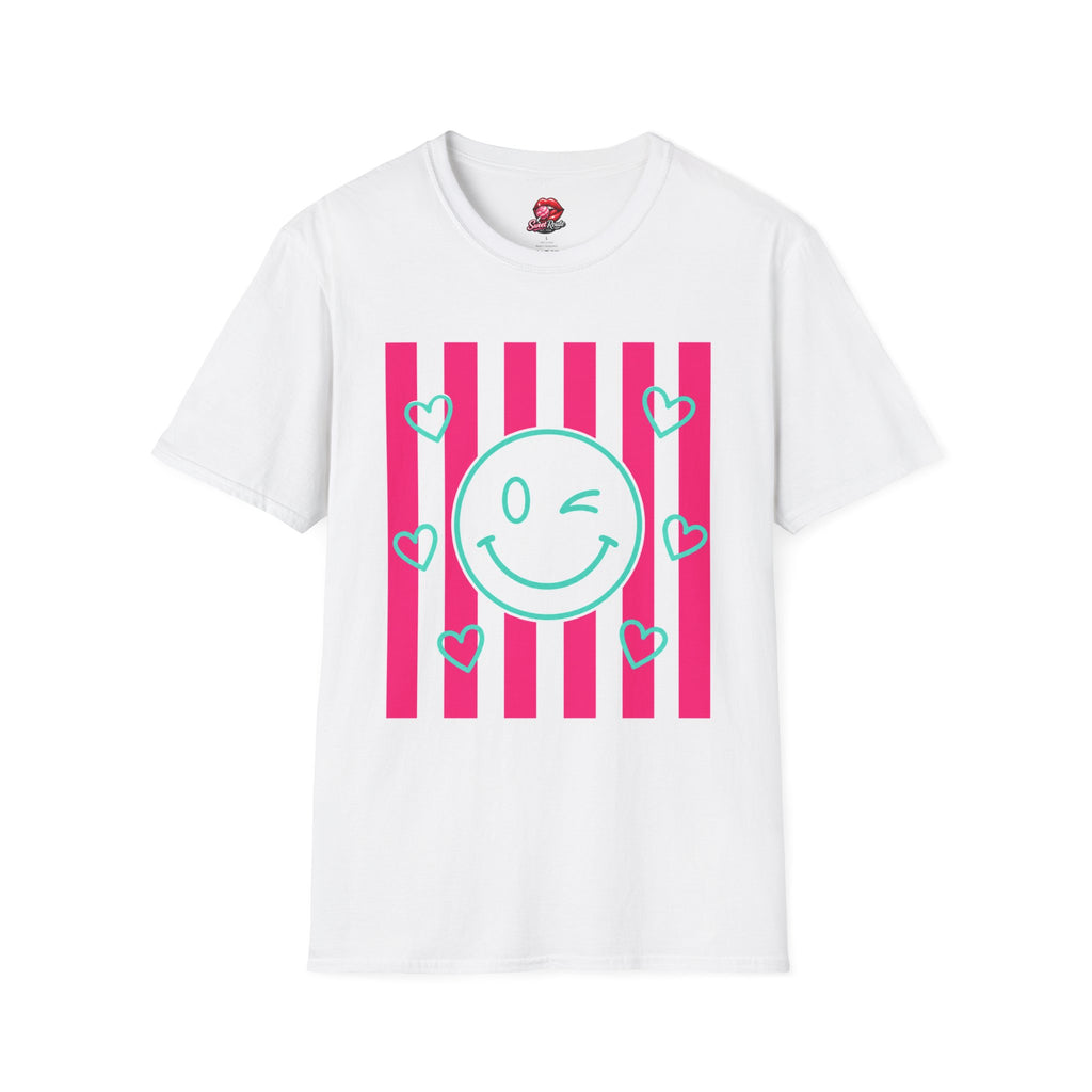 Winking Smiley Face Stripe T-Shirt