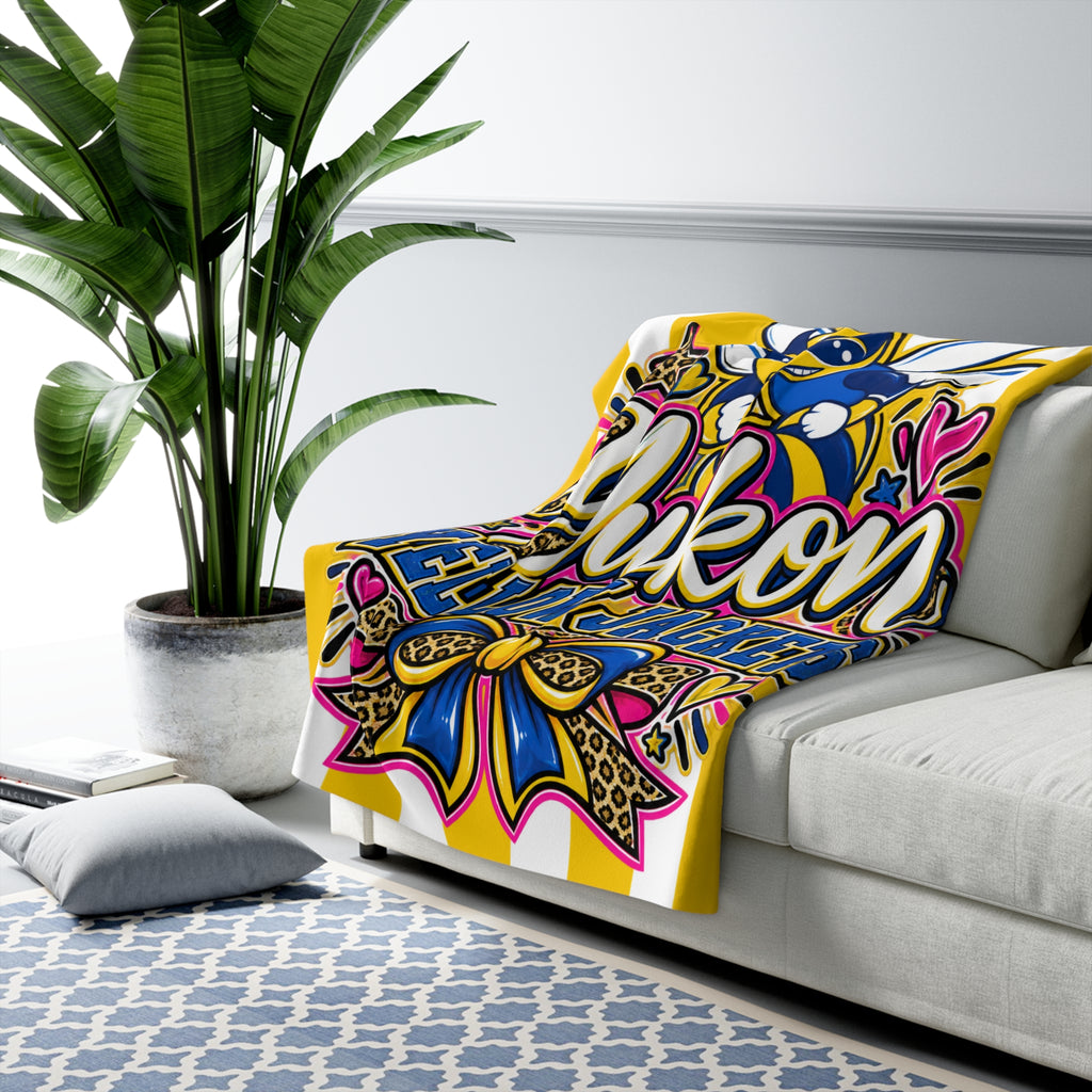 Yukon Yellow Jackets Sherpa Fleece Blanket