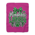 Monahans Loboes Sherpa Blanket — Pink & Green School Spirit Throw