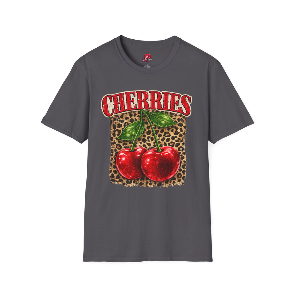 Cherries Leopard Print T-Shirt