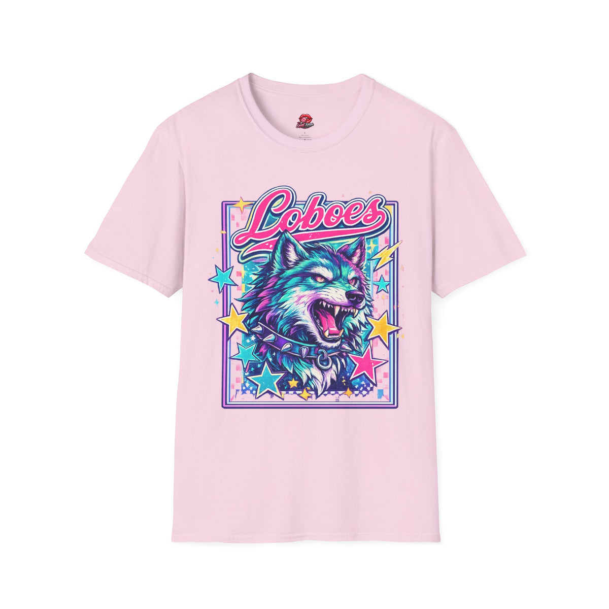 Loboes Neon Wolf T-Shirt — Retro Colorful Graphic Tee