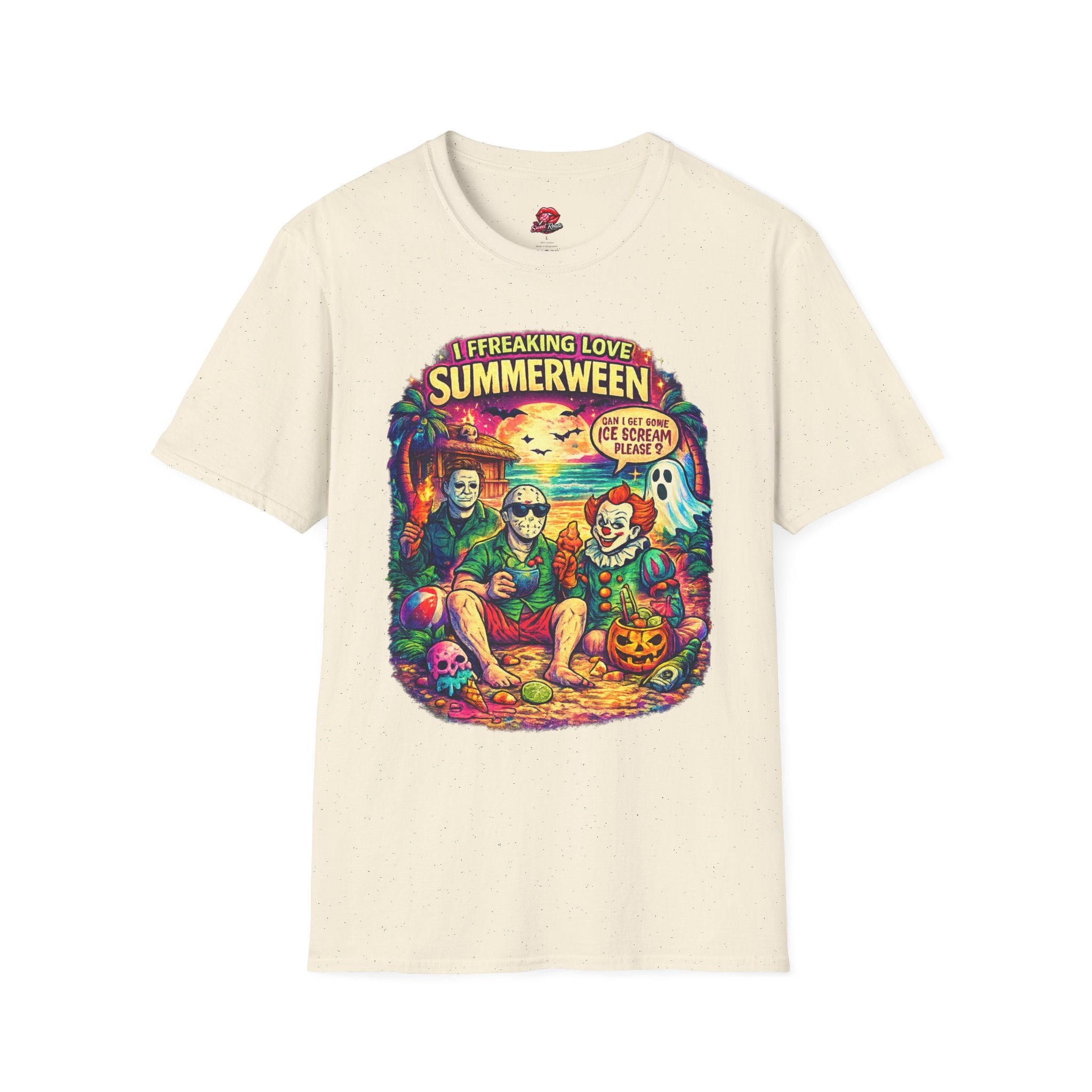 Summerween Horror Beach T-Shirt — "I Freaking Love Summerween" Graphic Tee