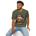 Stay Creepy Halloween T-Shirt | Skull Pumpkin Graphic Tee | Vintage Spooky Season Shirt | Retro Fall Unisex Tee