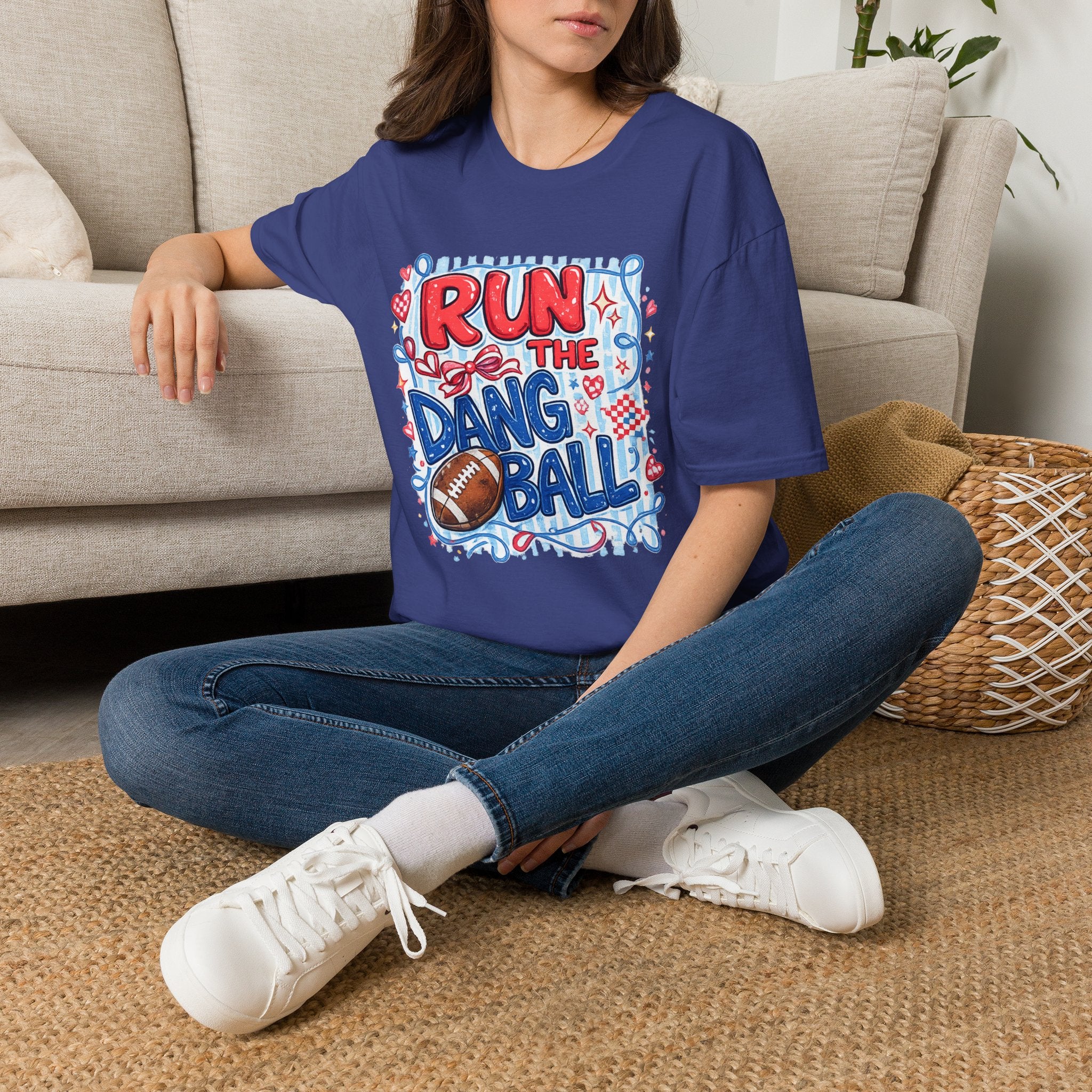 Run the Dang Ball T-Shirt | Funny Football Graphic Tee | Retro Game Day Shirt
