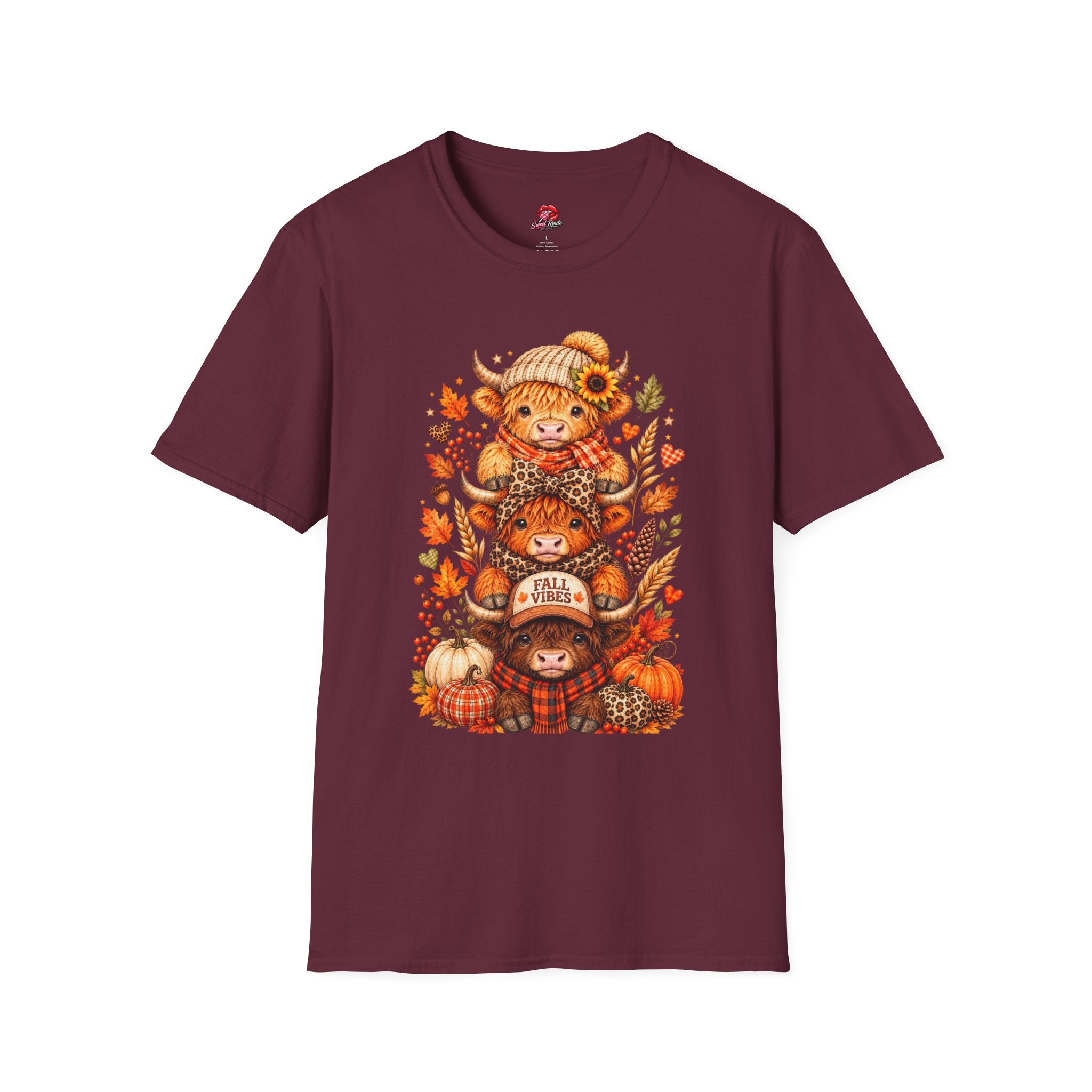 Autumn Highland Cow Stack T-Shirt