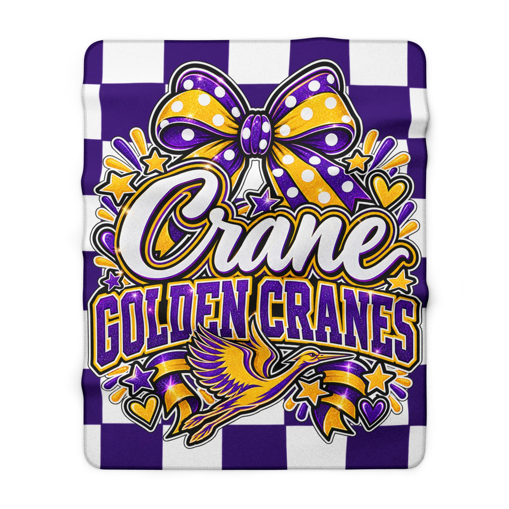 Golden Cranes Sherpa Fleece Blanket
