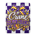 Golden Cranes Sherpa Fleece Blanket
