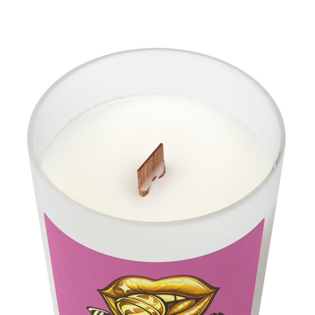 Gold Sweet Route Frosted Glass Candle, 11oz