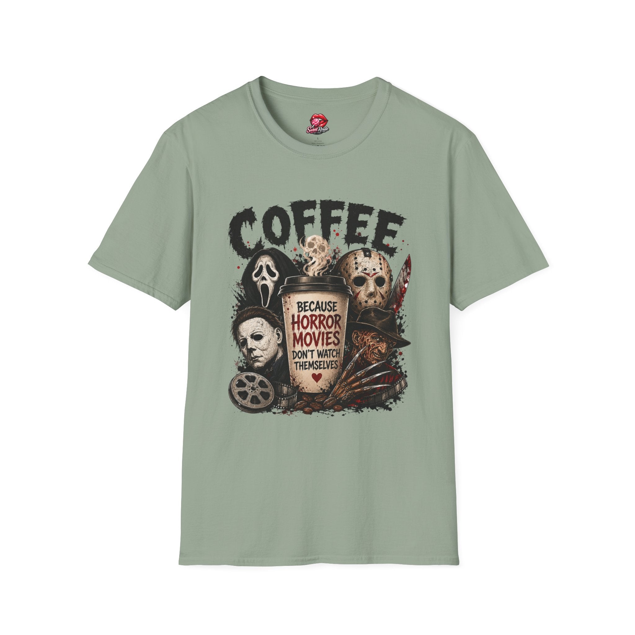 Horror Movie Characters Coffee T-Shirt