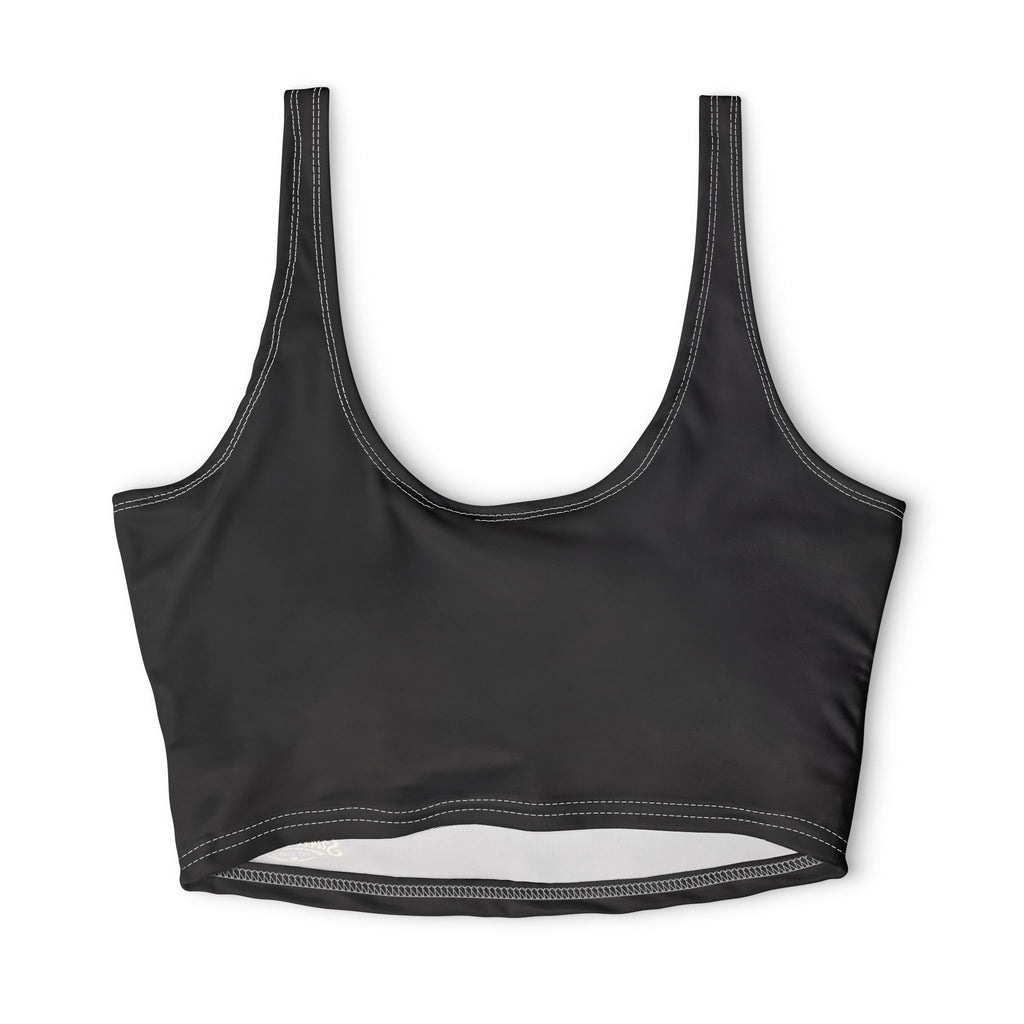 Black Sports Bra with Gold Sweet Route  Logo