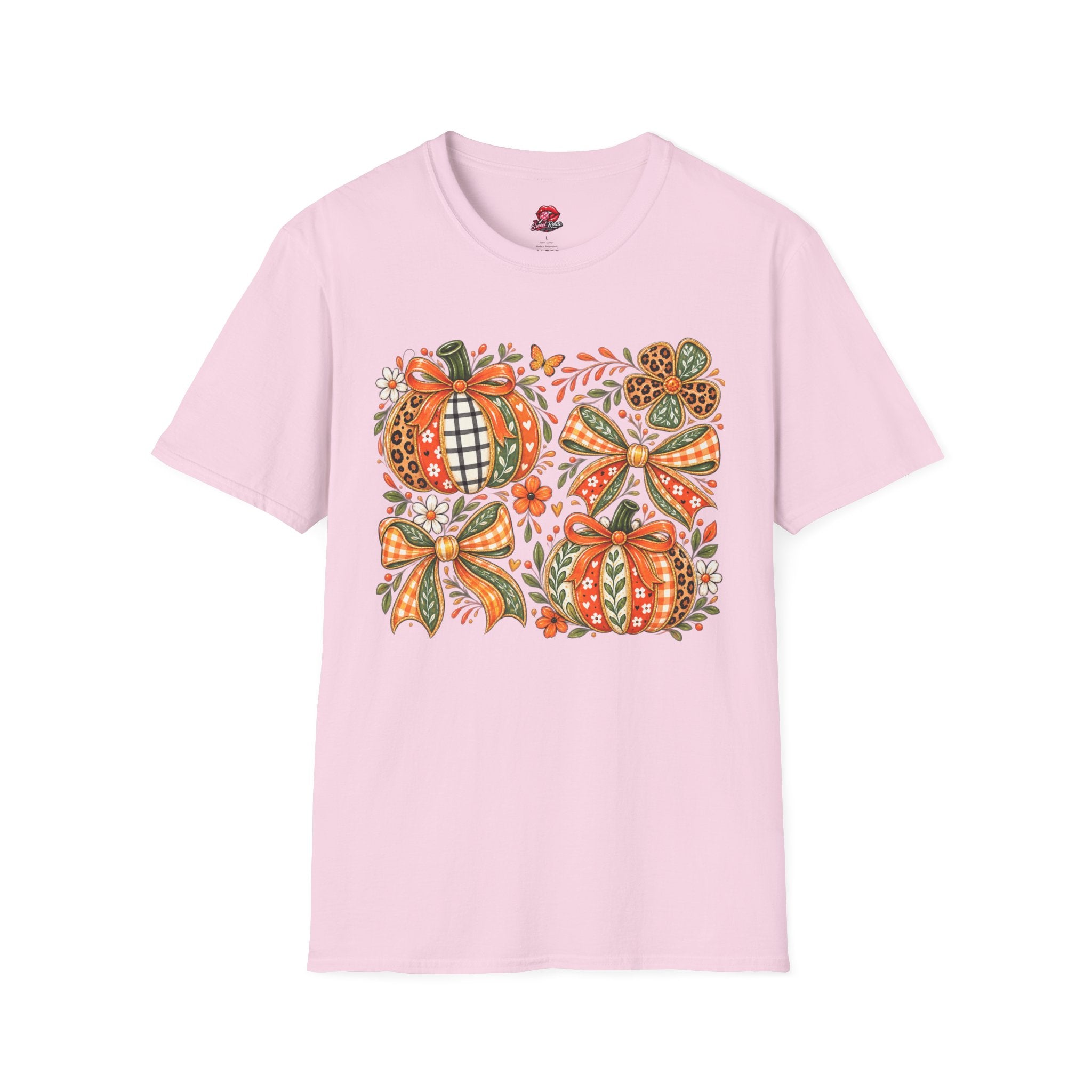 Autumn Plaid & Floral Fall Tee