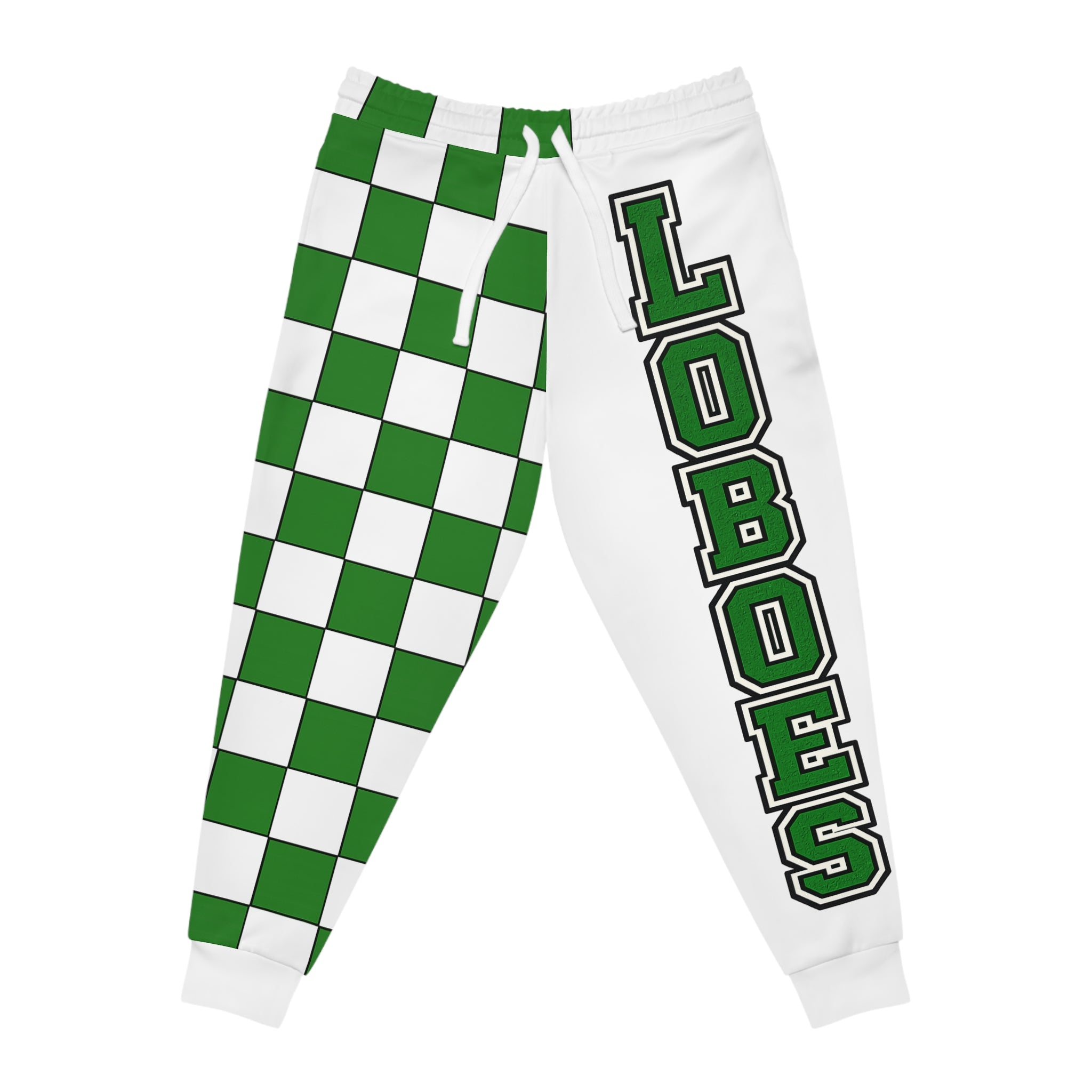 Loboes Green Checkerboard Athletic Joggers
