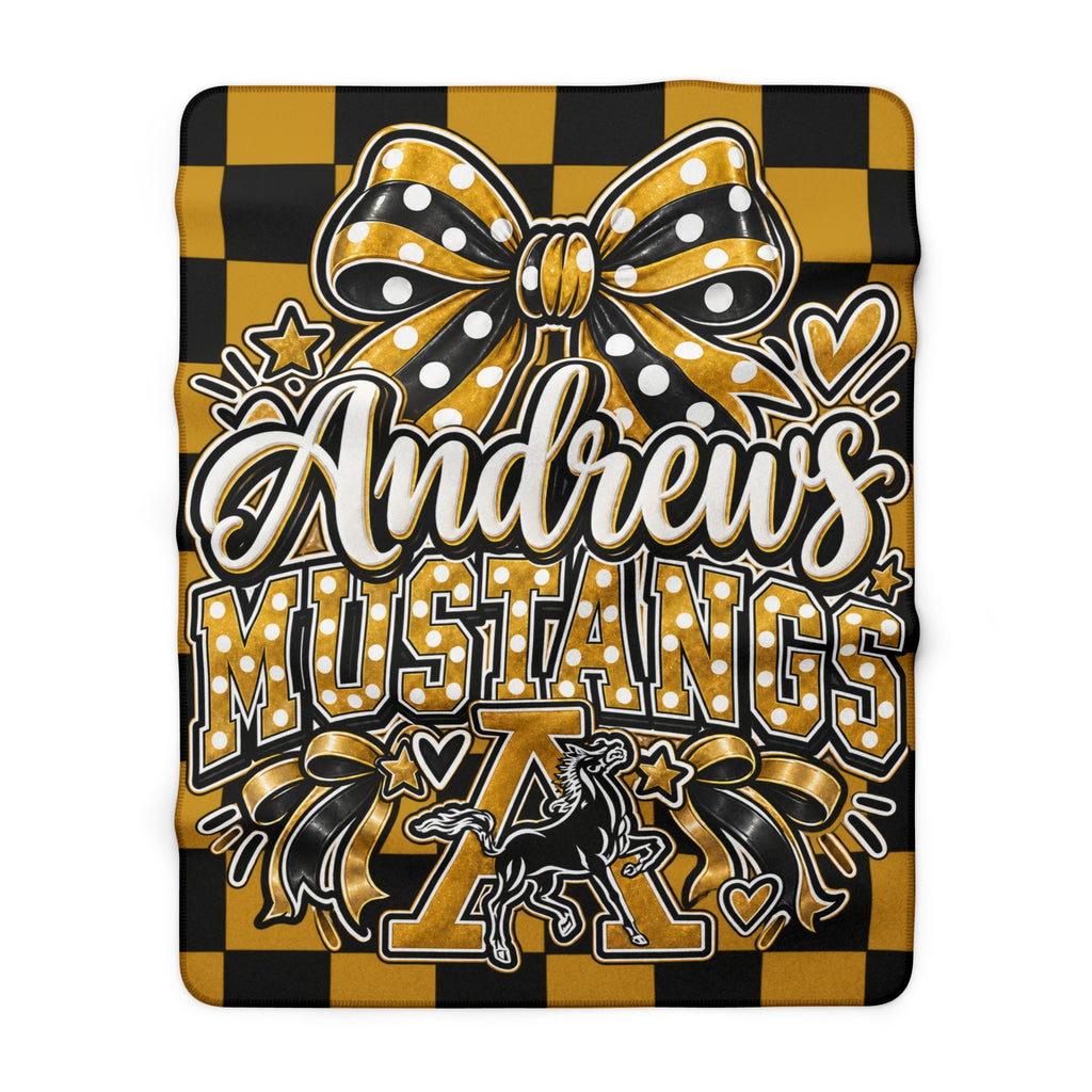 Andrews Mustangs Sherpa Fleece Blanket